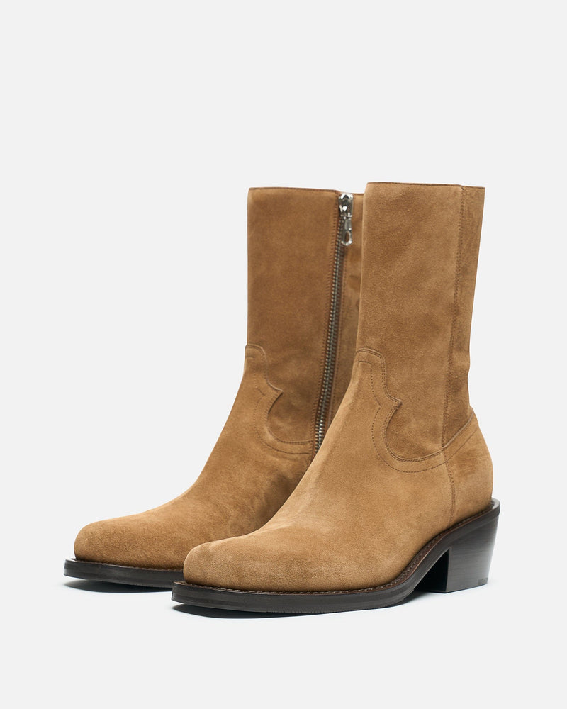 Dries Van Noten Men's Boots Leather High Boots in Tan