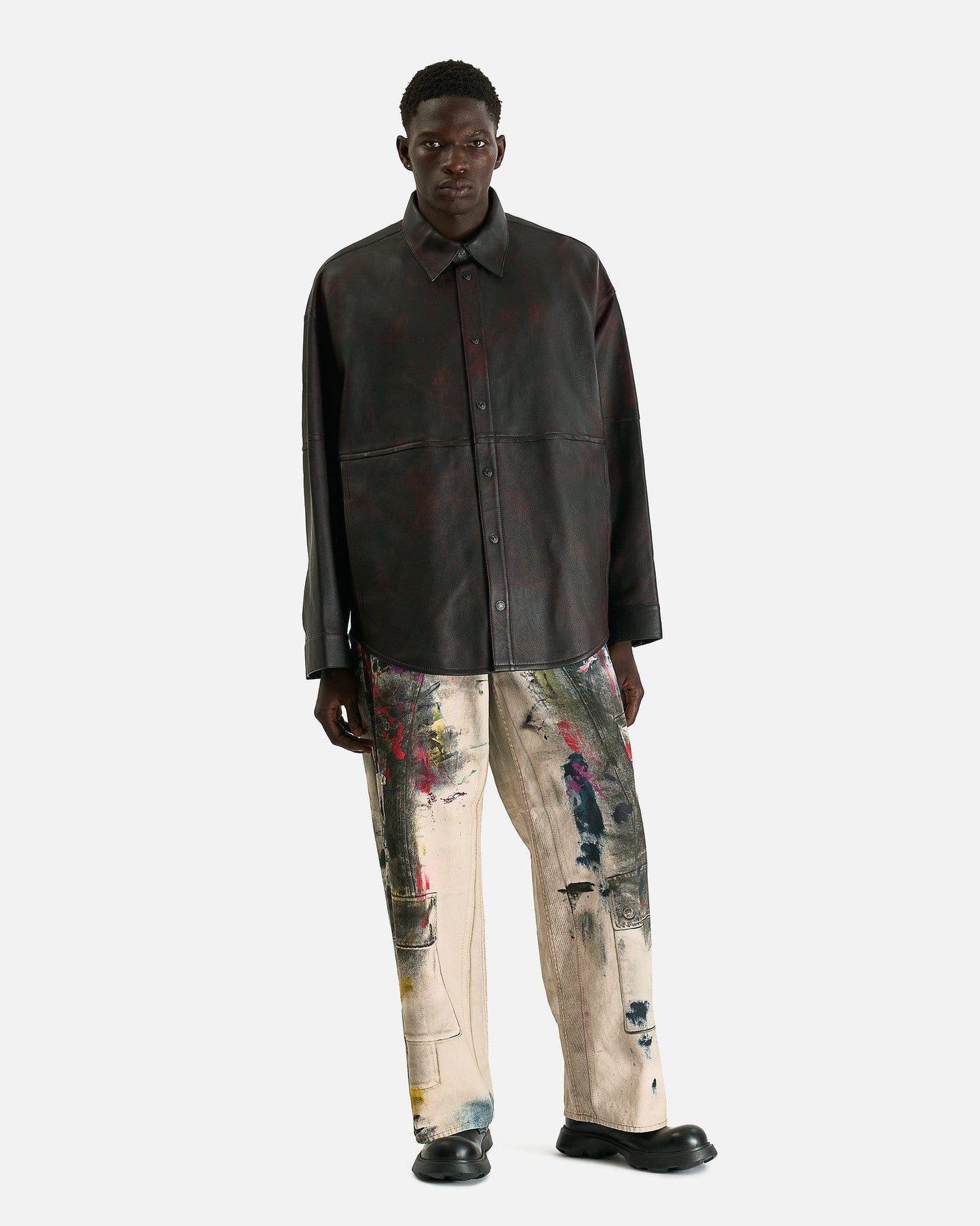 Acne Studios Men's Jackets Leather Jacket in Red/Black