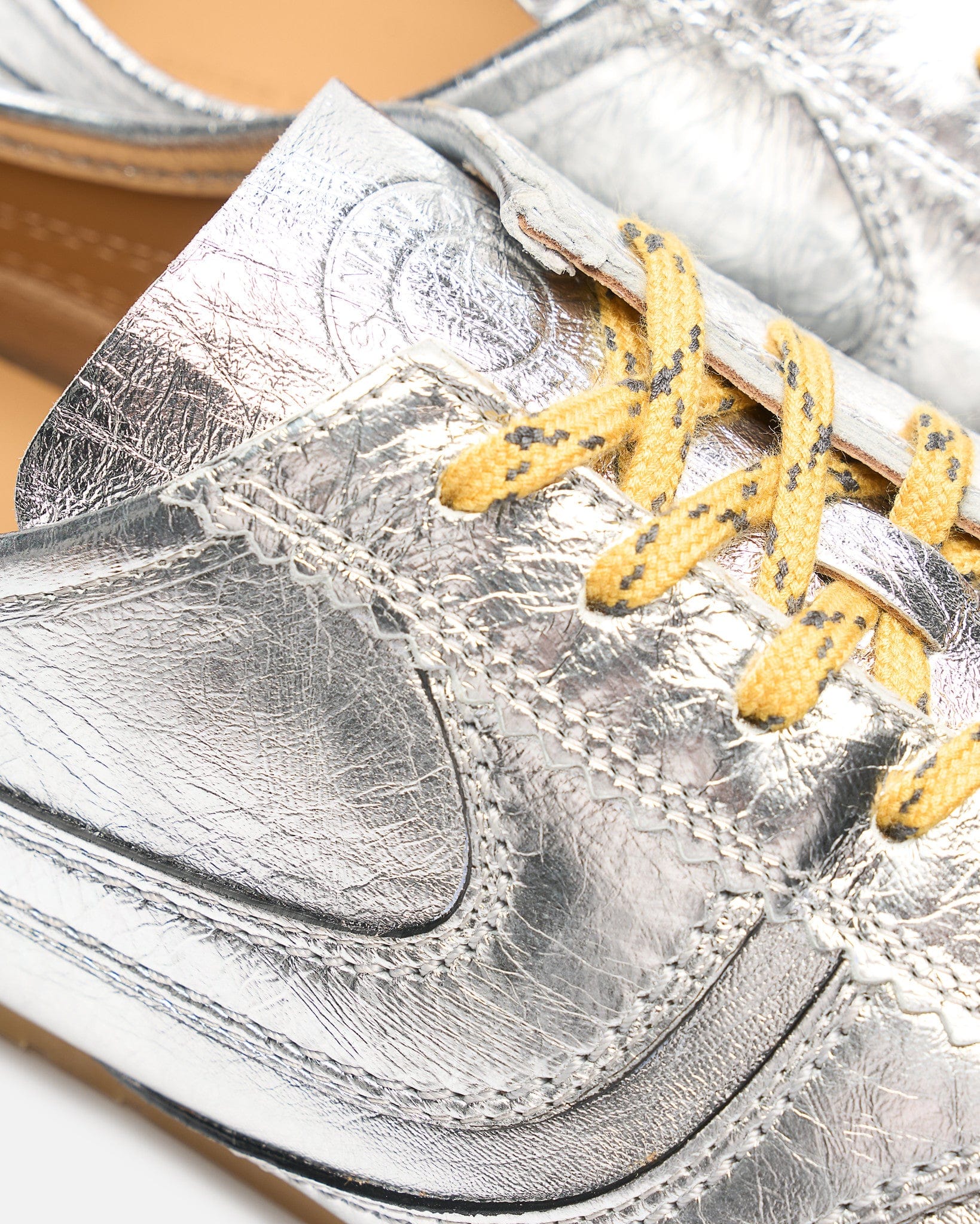 Dries Van Noten Men's Sneakers Leather Marathon Sneaker in Silver