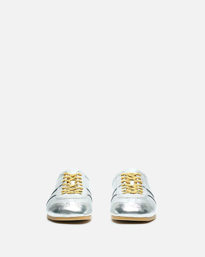 Dries Van Noten Men's Sneakers Leather Marathon Sneaker in Silver