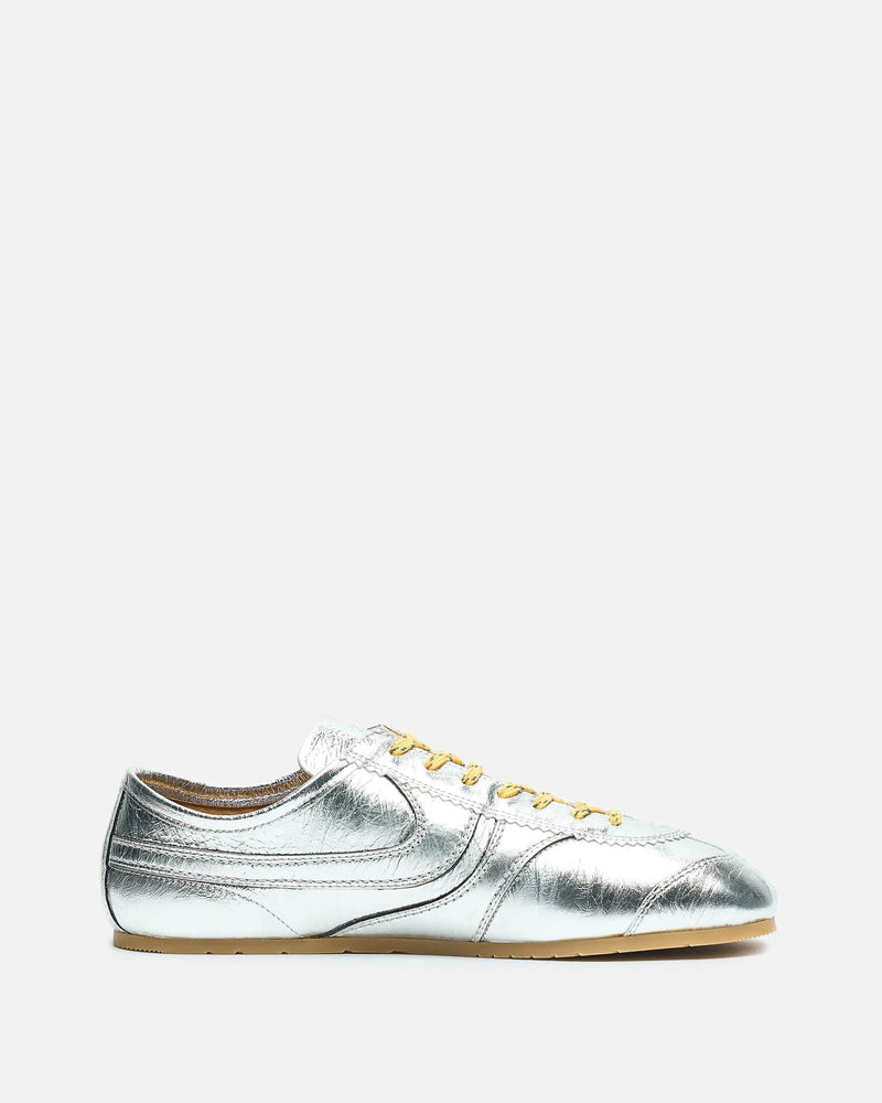 Dries Van Noten Men's Sneakers Leather Marathon Sneaker in Silver