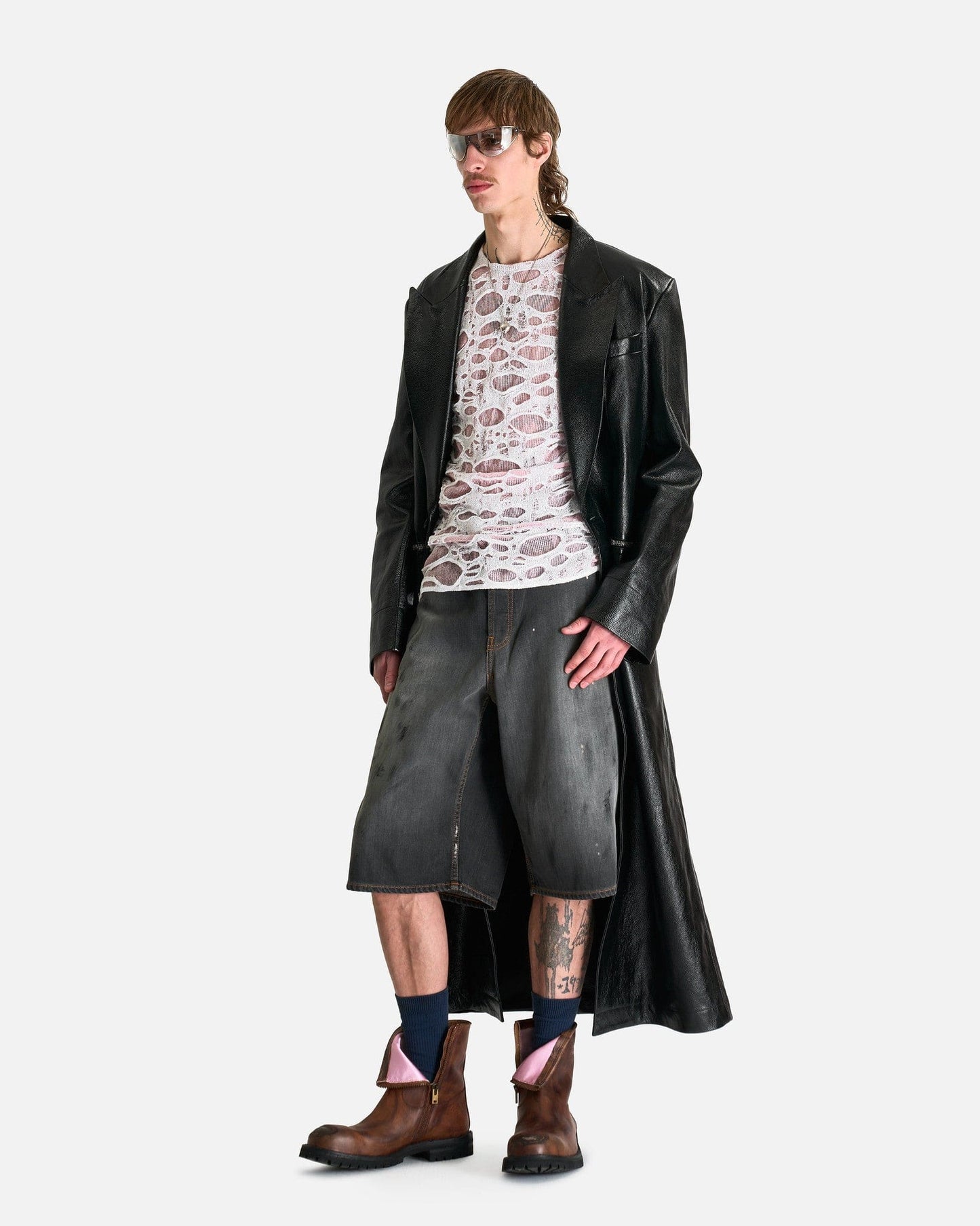 Acne Studios Men's Jackets 50 Leather Trench Coat in Black