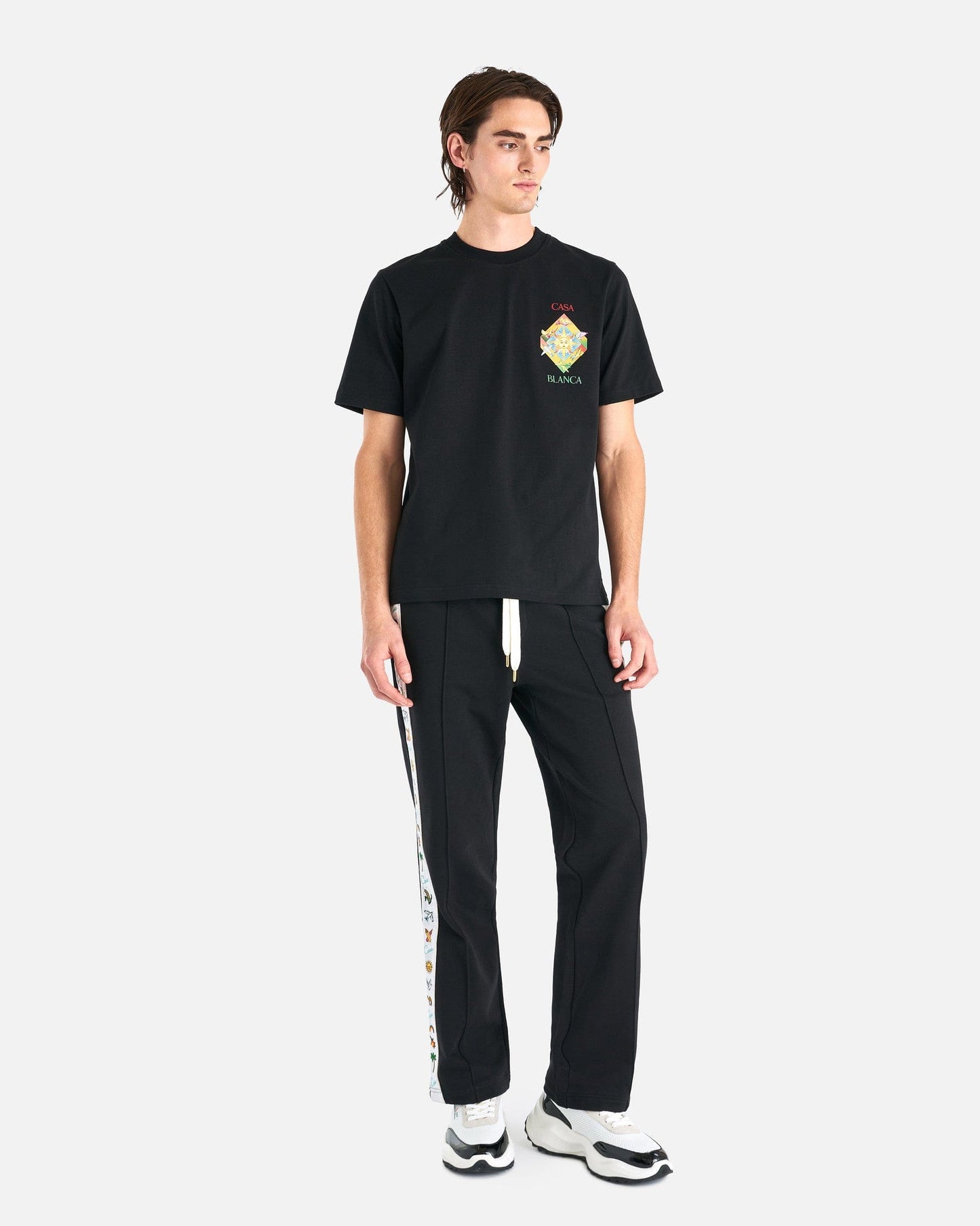 Casablanca Men's T-Shirts Les Elements Printed T-Shirt in Black