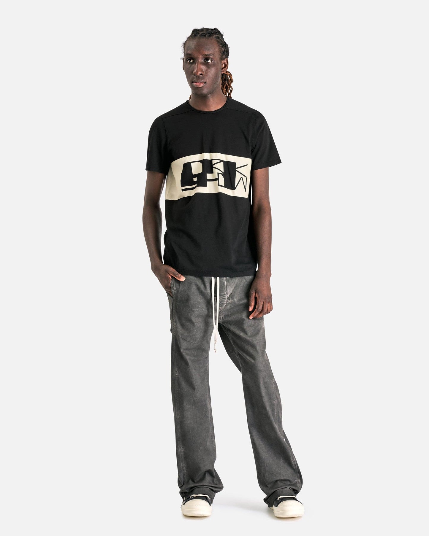 Rick Owens DRKSHDW Men's T-Shirts Level T in Black/Pearl