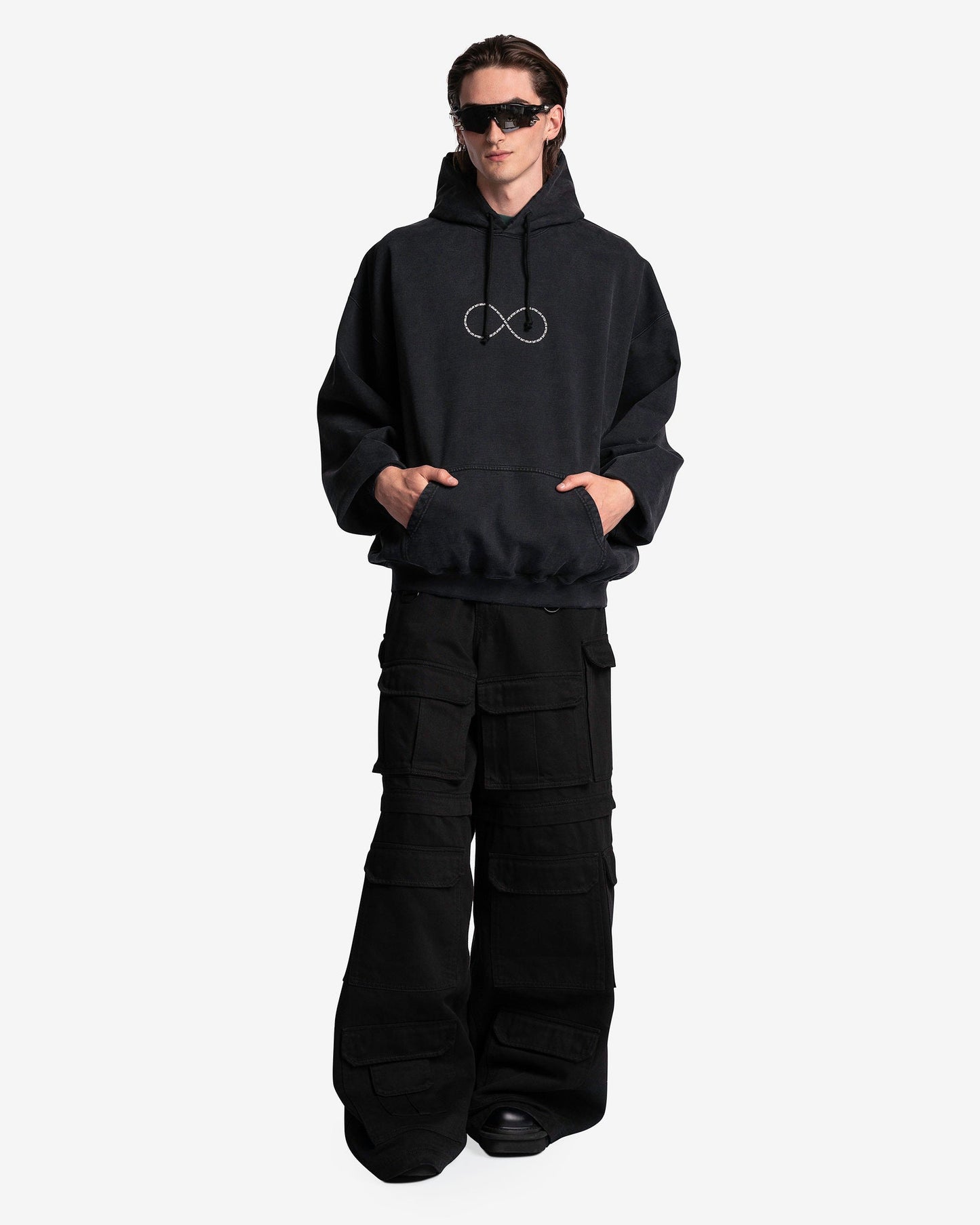 VETEMENTS Men's Sweatshirts Life After Life Infinity Hoodie in Faded Black