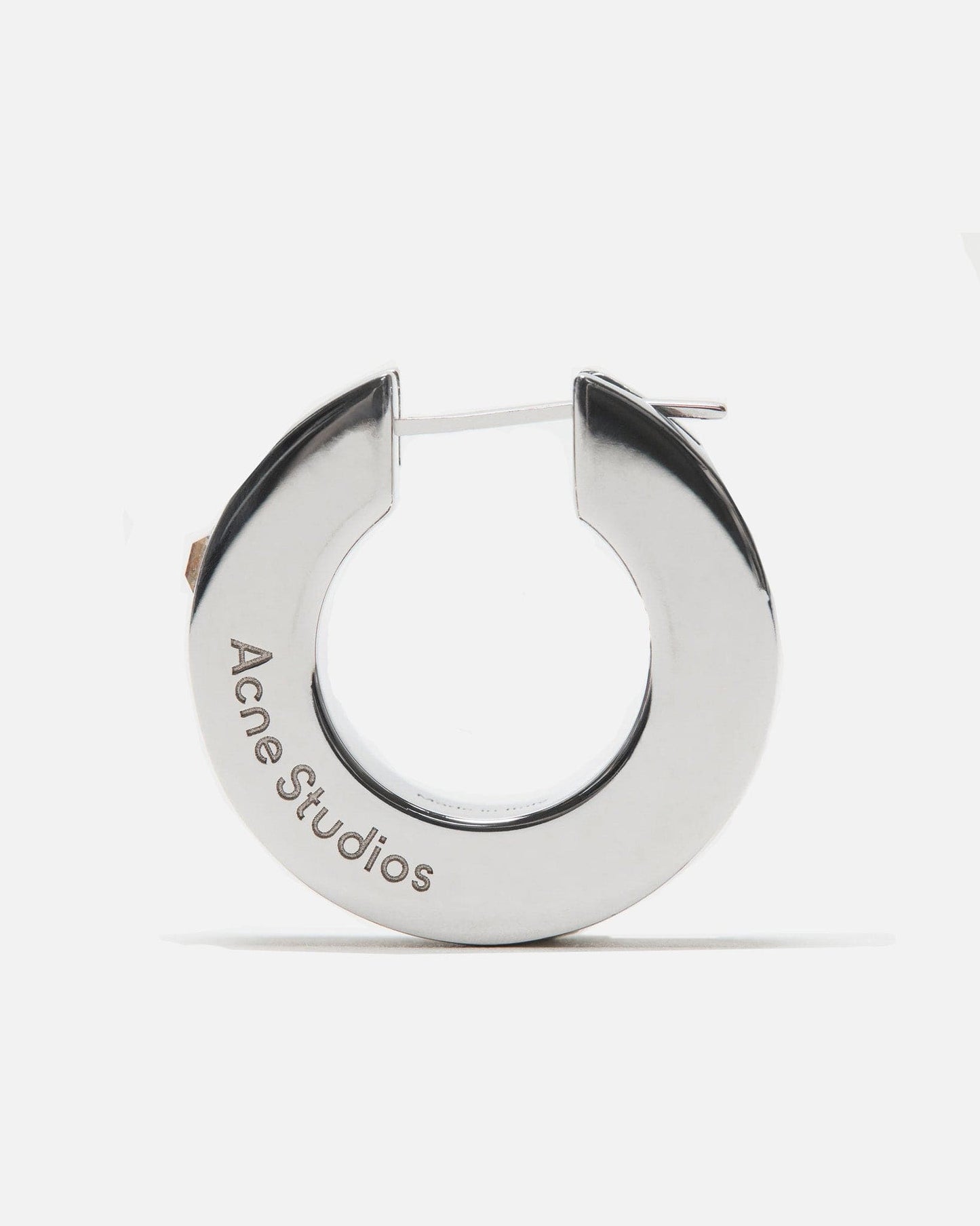 Acne Studios Jewelry OS Logo Hoop Earring in Silver