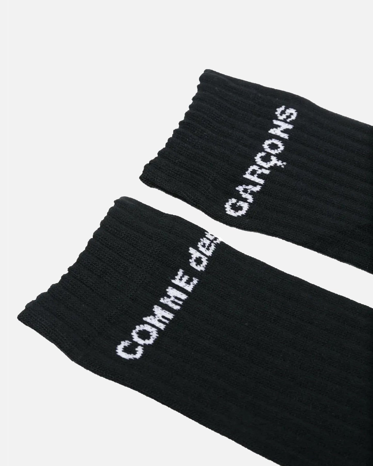 Comme des Garcons HOMME PLUS Men's Socks Logo Rib Socks in Black