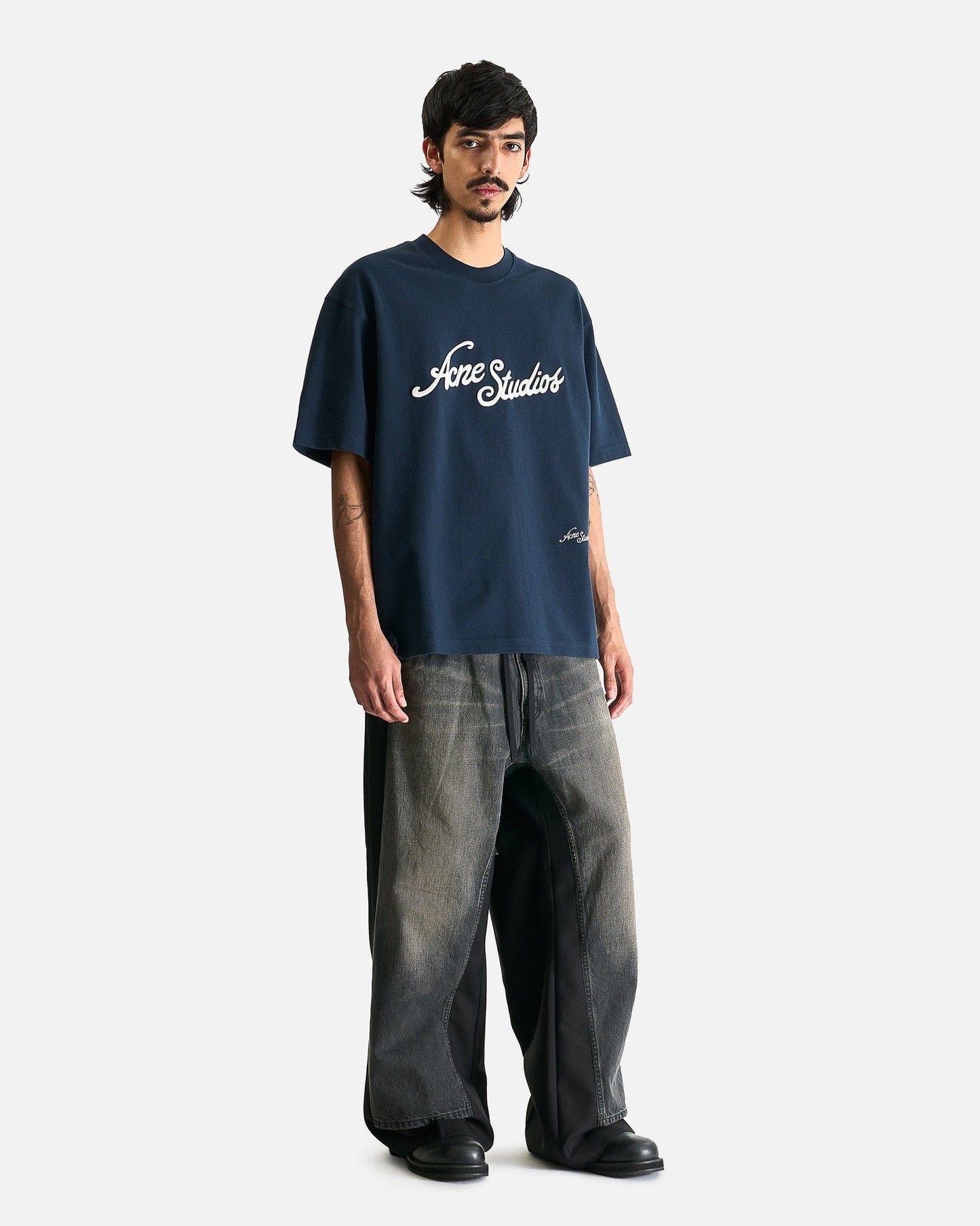 Acne Studios Men's T-Shirts Logo T-Shirt in Deep Blue