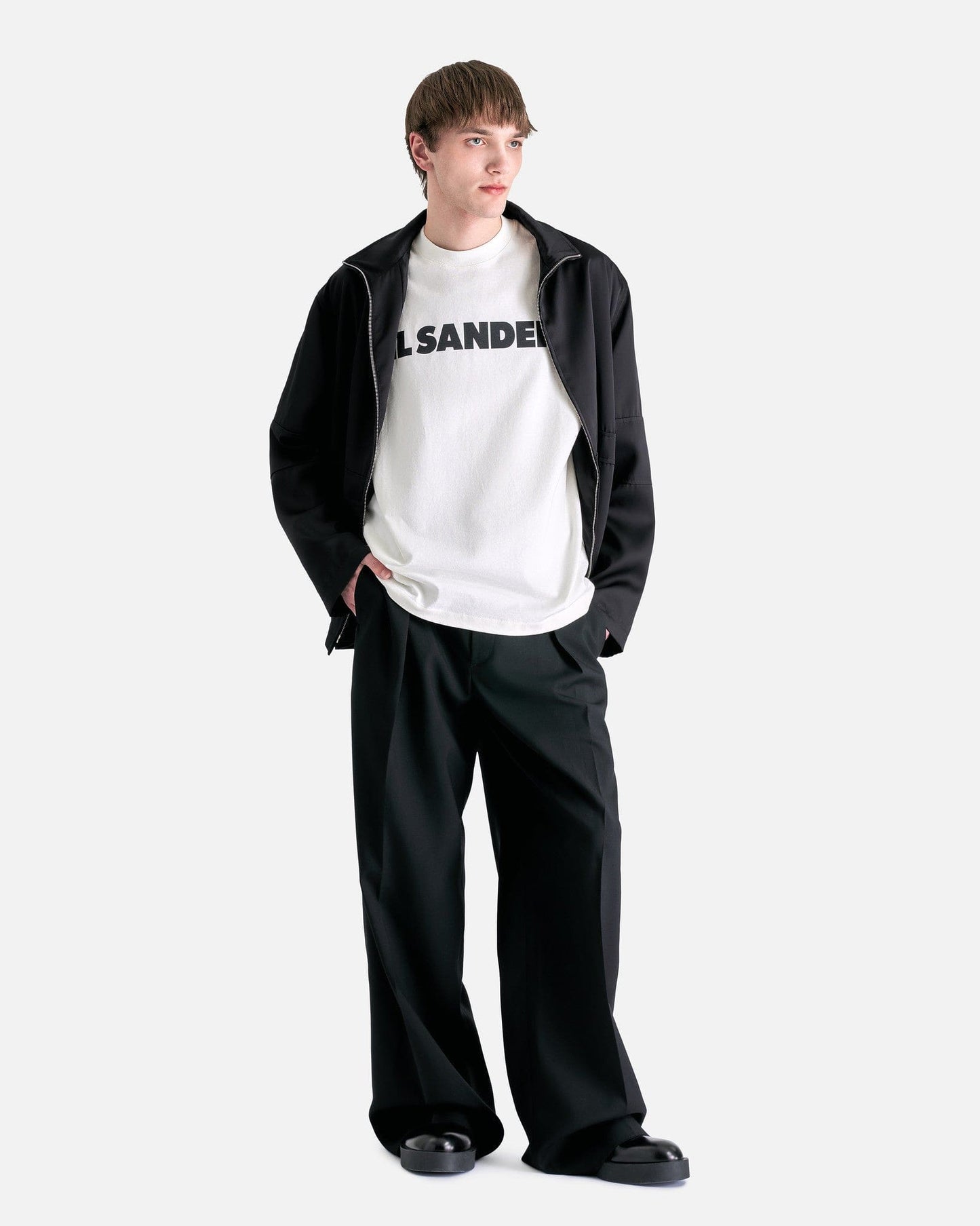 Jil Sander Men's T-Shirts Logo T-Shirt in Porcelain