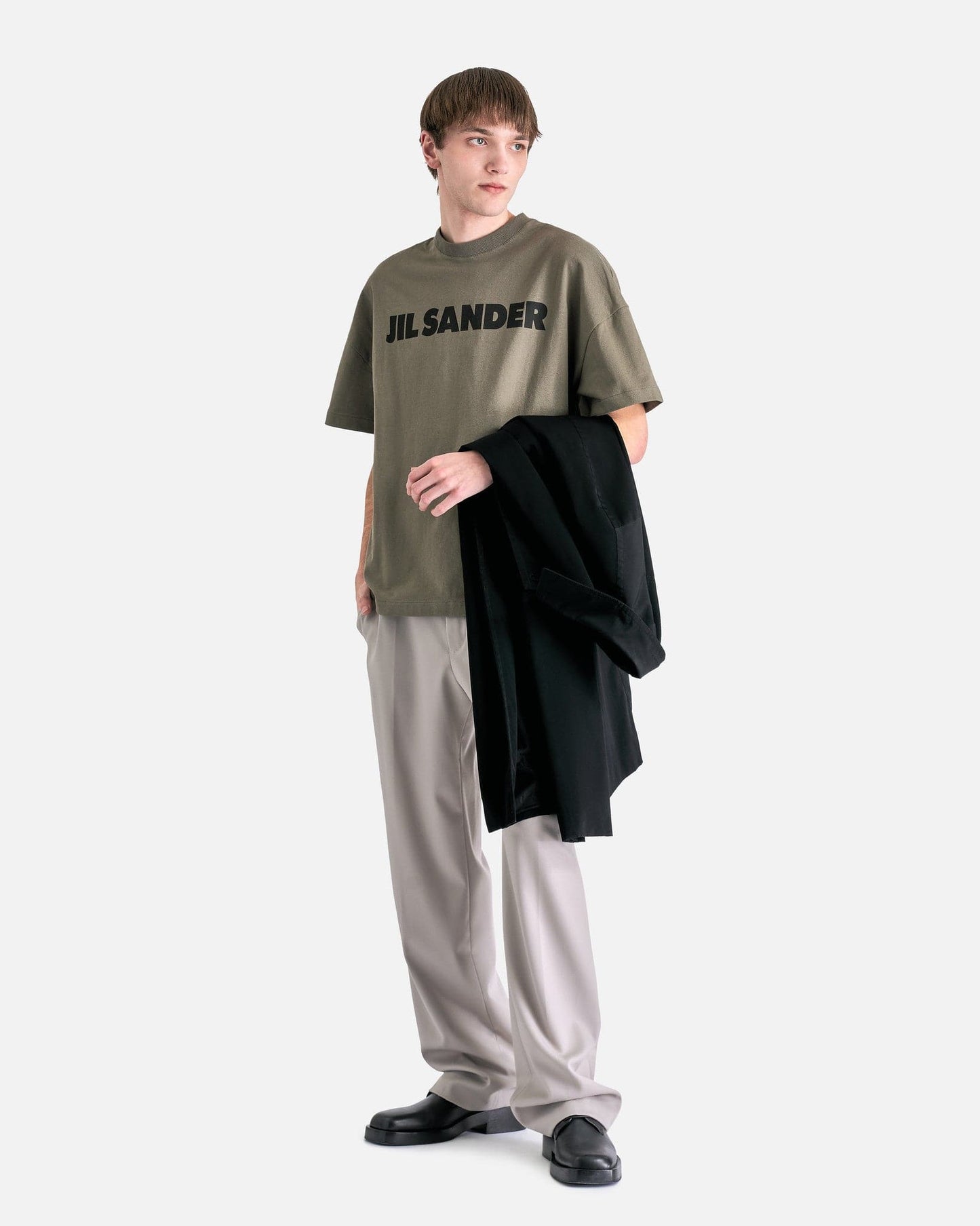 Jil Sander Men's T-Shirts Logo T-Shirt in Thyme Green