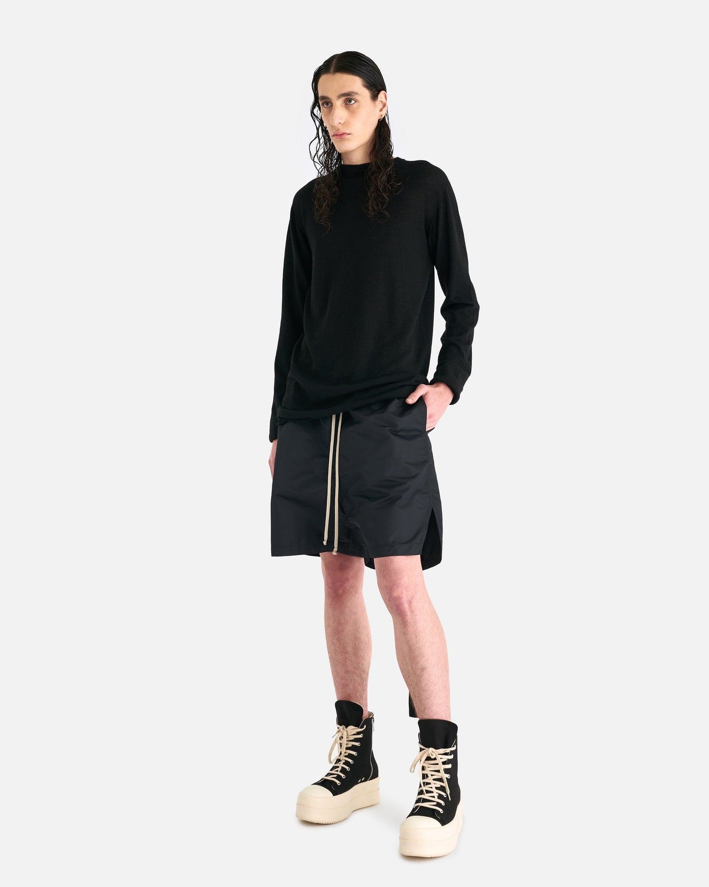 Rick Owens DRKSHDW Men's Shorts Long Boxers in Black