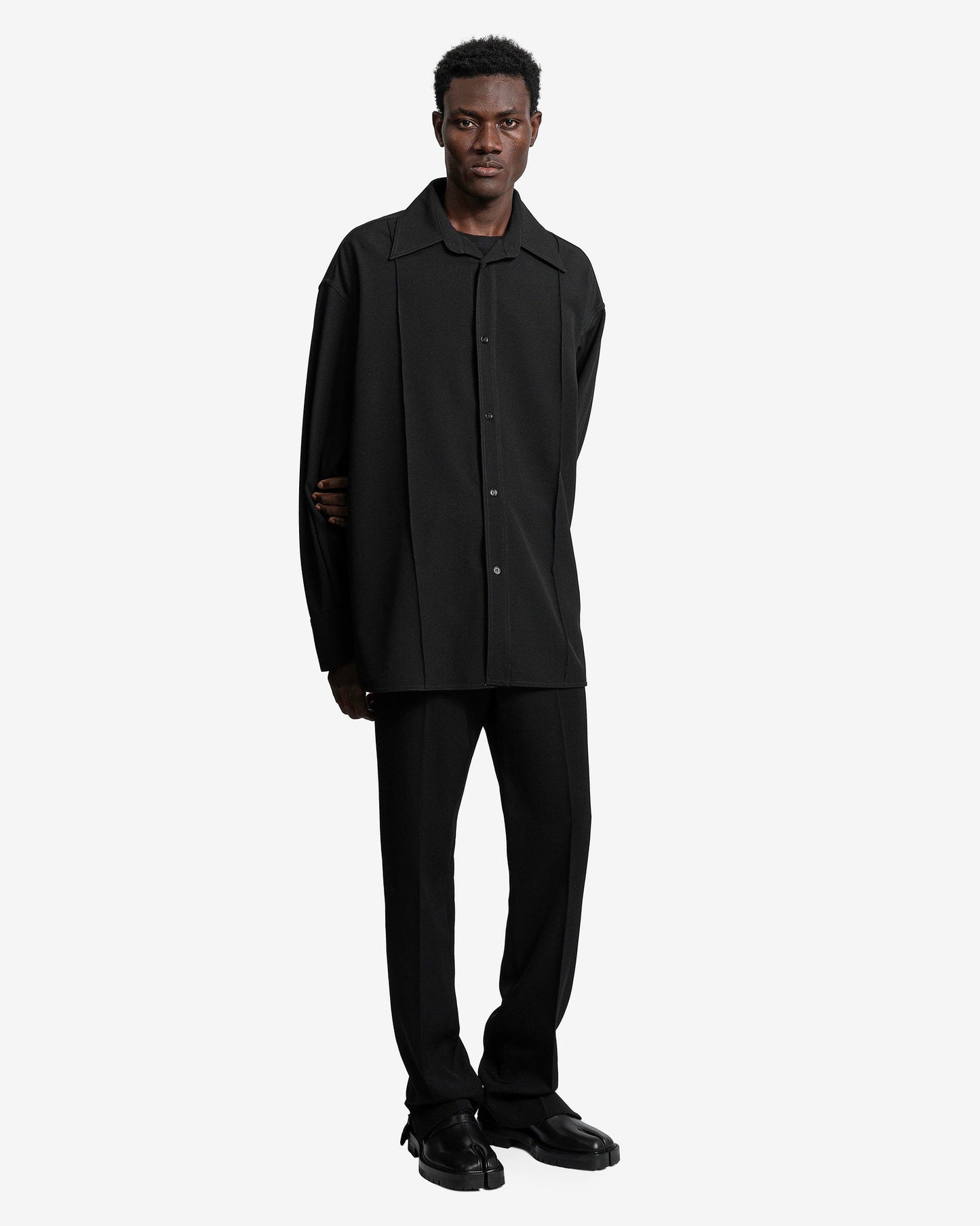 MM6 Maison Margiela Men's Shirts Long-Sleeved Shirt in Black