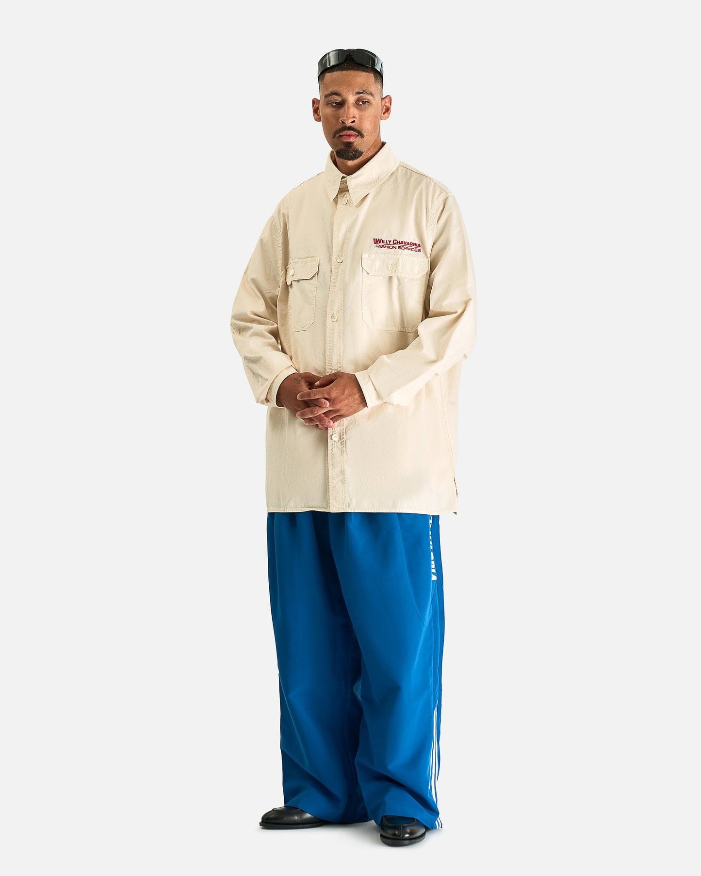 Willy Chavarria Men's Shirts LS Corcoran Work Shirt in Tofu