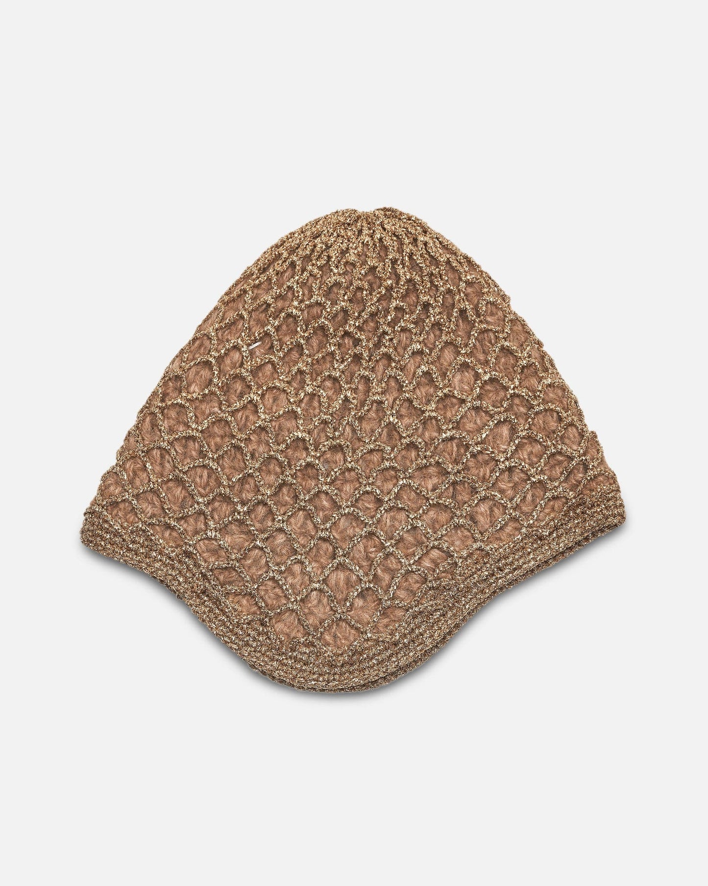 Maison Margiela Women's Hats Lurex Spliced Beanie in Gold/Camel