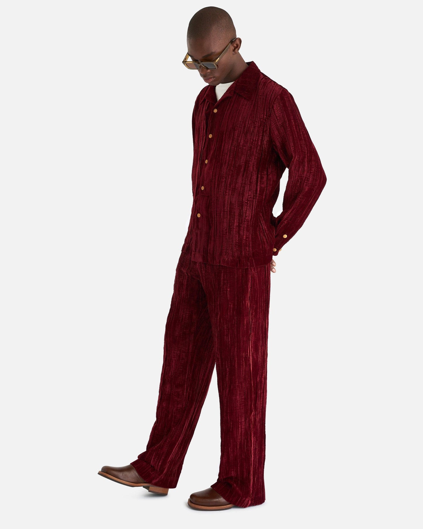 Séfr Men's Pants Maceo Trouser in Red Velvet