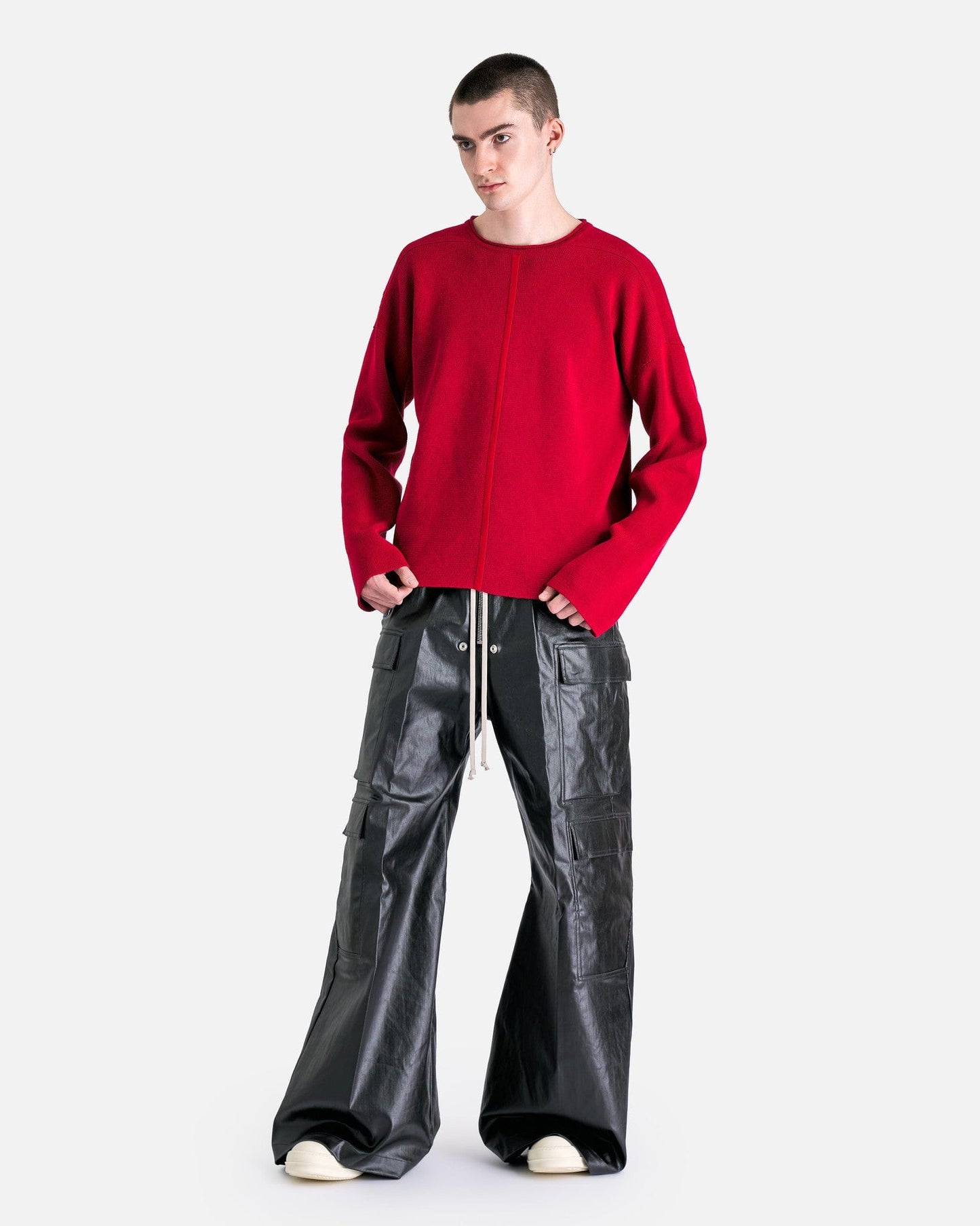 Rick Owens Men's Sweater Maglia Pull Sweater in Cardinal Red