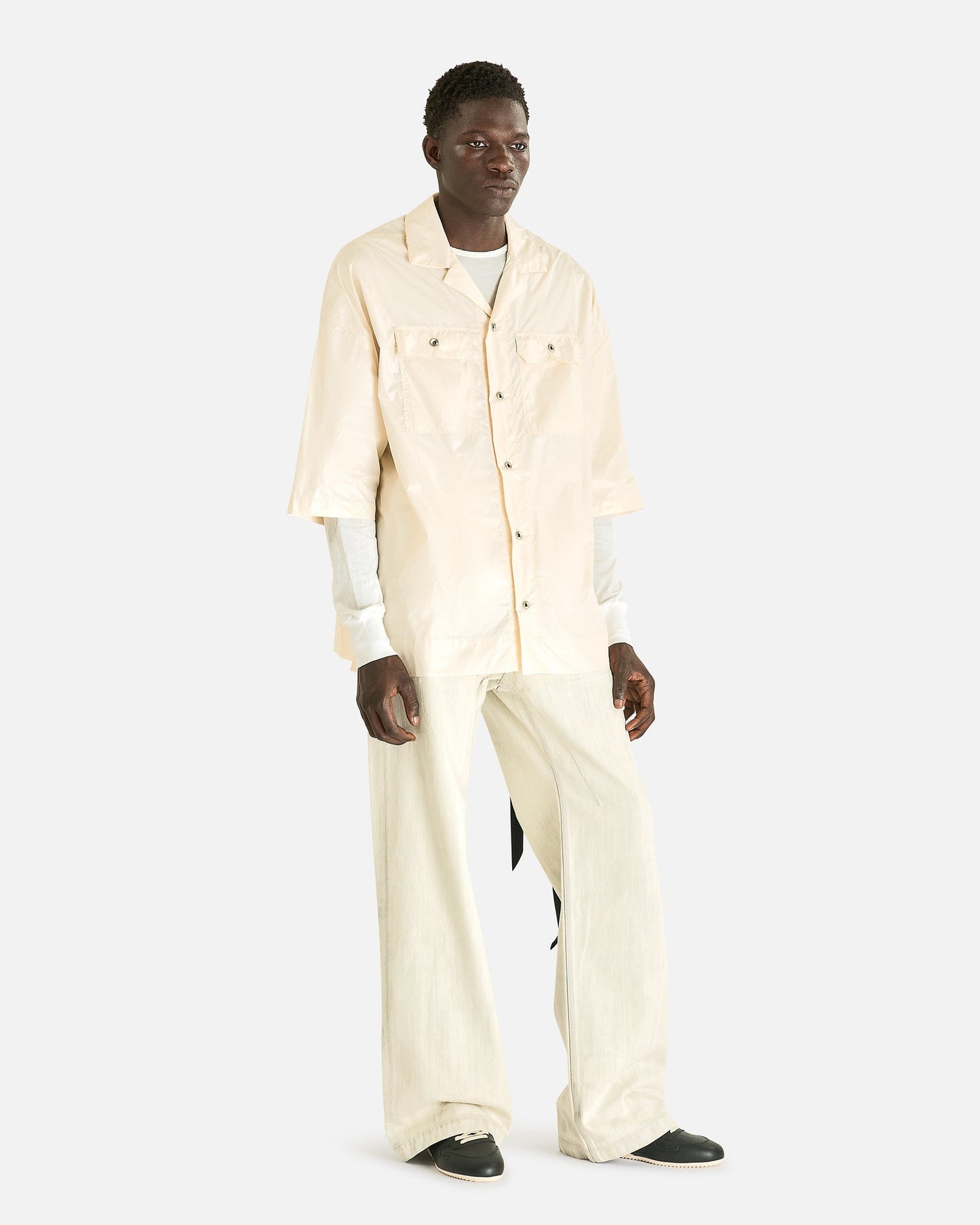 Rick Owens DRKSHDW Men's Shirts Magnum Tommy Shirt in Cream