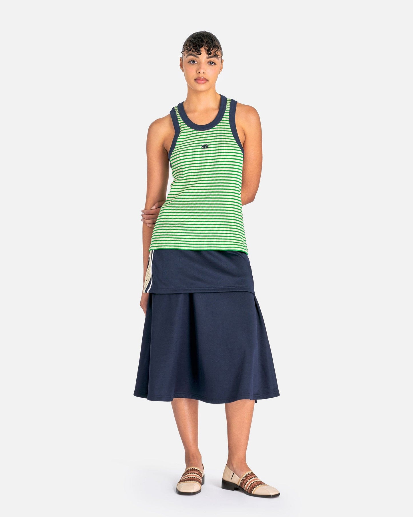 Wales Bonner Women Skirts Mantra Skirt in Navy