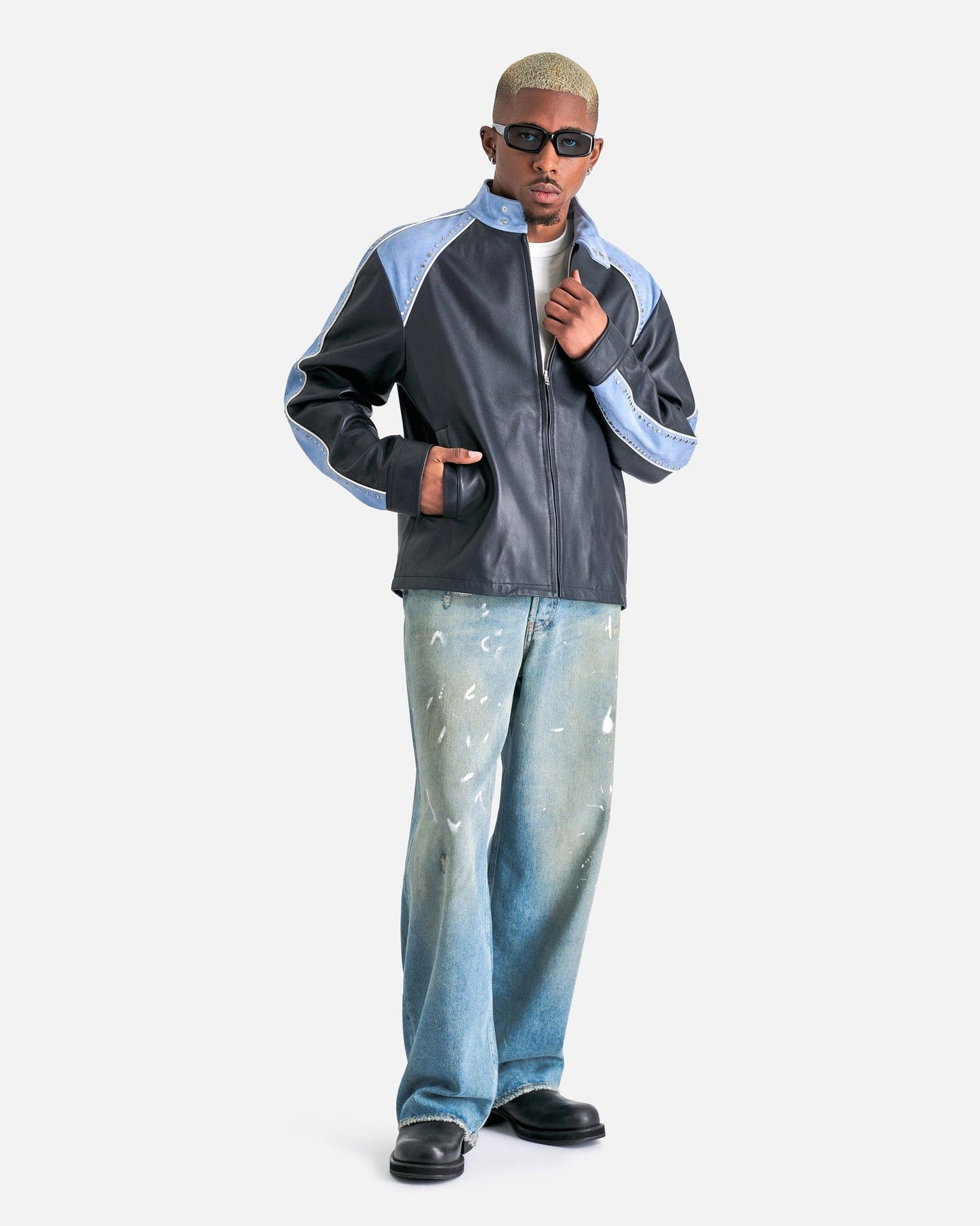 Wales Bonner Men's Jackets Marvel Jacket in Light Blue/Navy