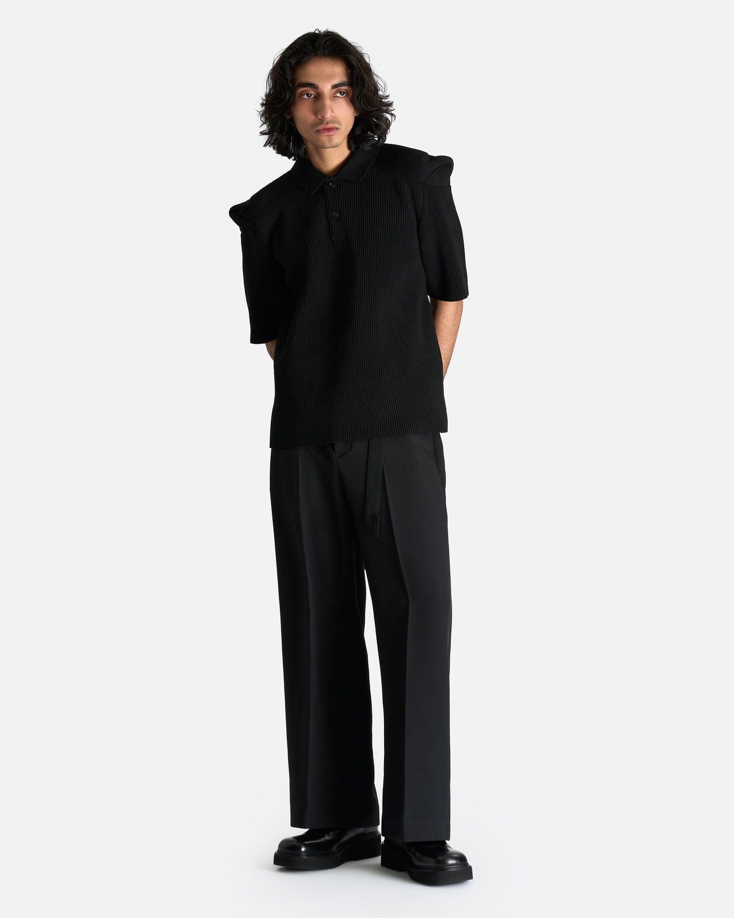 Sacai Men's Pants Matelasse Twill Pants in Black