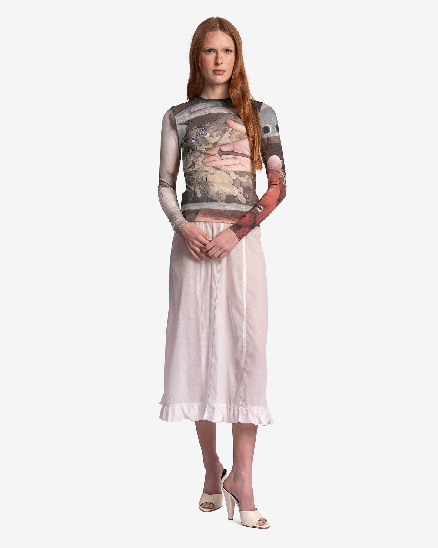 Paloma Wool Women Tops Max Digital Print Long Sleeve in Beige