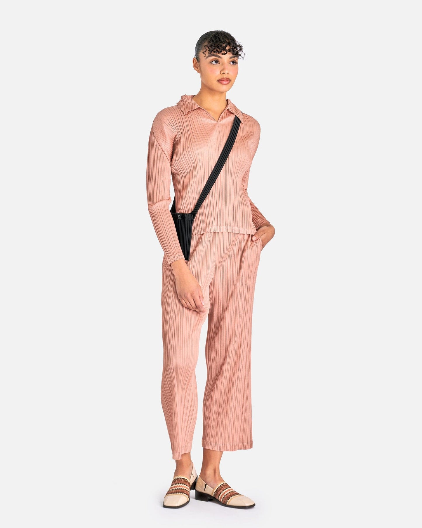 Pleats Please Issey Miyake Women Tops MC October Top in Beige