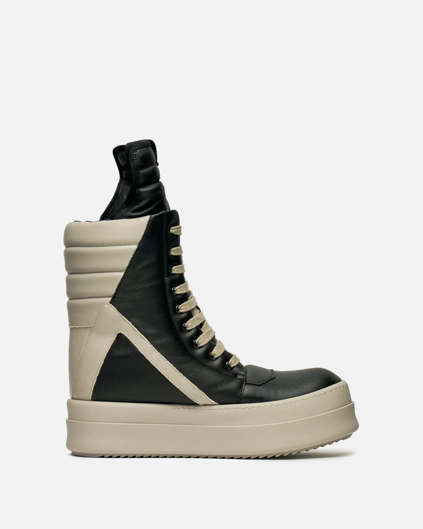 Rick Owens Men's Boots Mega Geobaskets in Black/Pearl