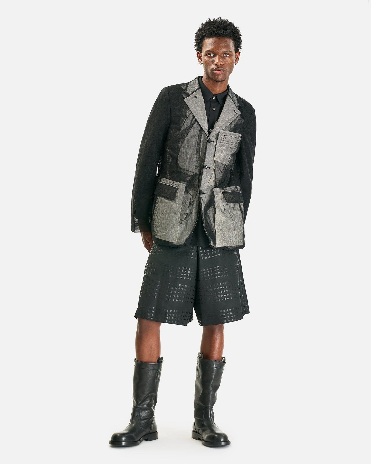 Comme des Garcons HOMME PLUS Men's Jackets Mesh Jacket in Black/White