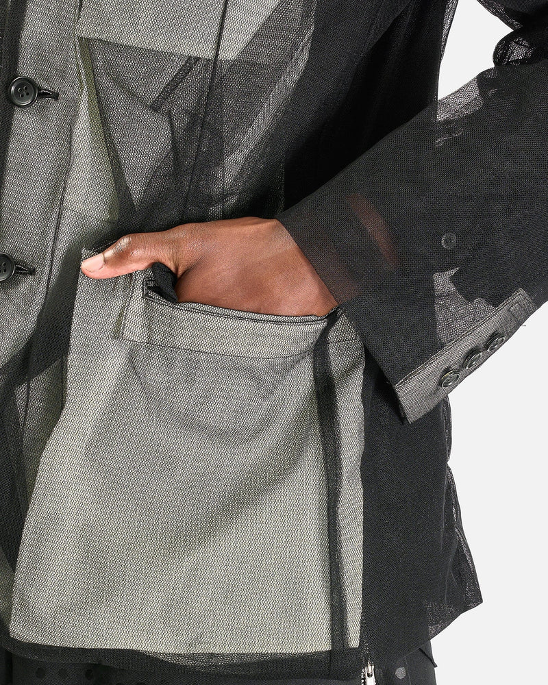 Comme des Garcons HOMME PLUS Men's Jackets Mesh Jacket in Black/White