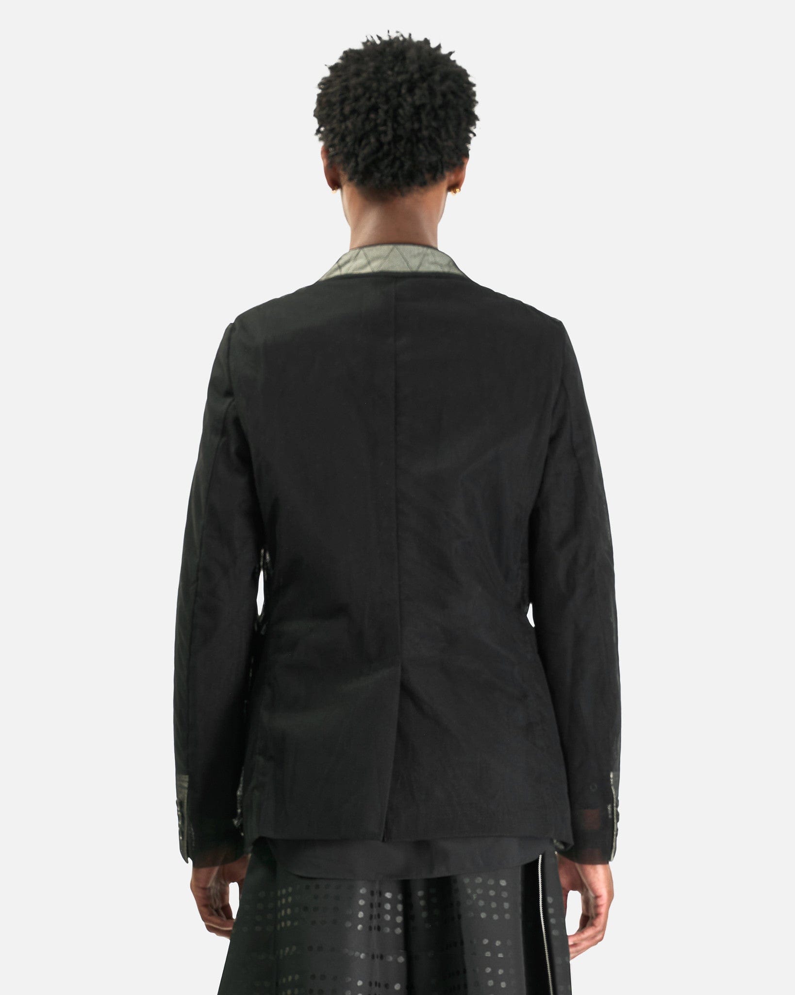 Comme des Garcons HOMME PLUS Men's Jackets Mesh Jacket in Black/White