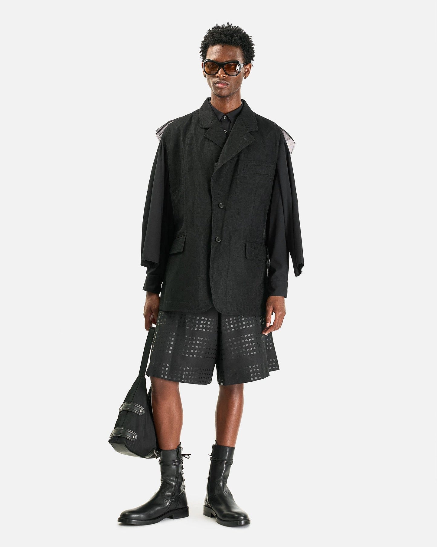 BLACK Comme des Garçons Men's Tops Mesh Vest in Black