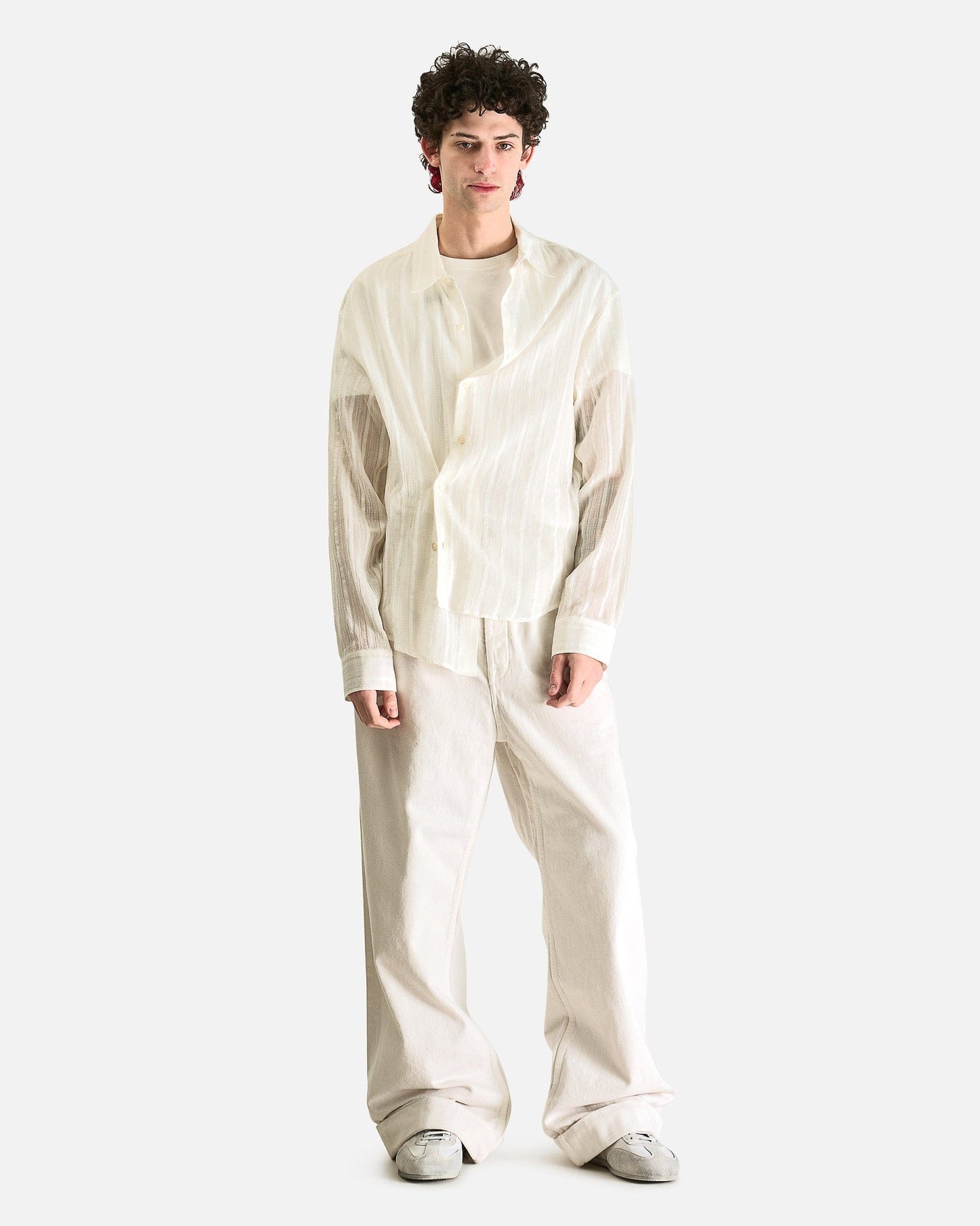 Ann Demeulemeester Men's Pants Michael 5-Pockets High Comfort Trousers in Ivory