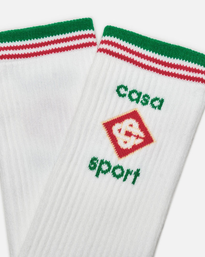 Casablanca Men's Socks Mid-Calf Ribbed Sport Sock in Casa Sport Stripe