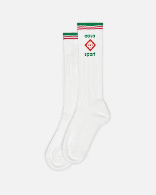 Casablanca Men's Socks Mid-Calf Ribbed Sport Sock in Casa Sport Stripe
