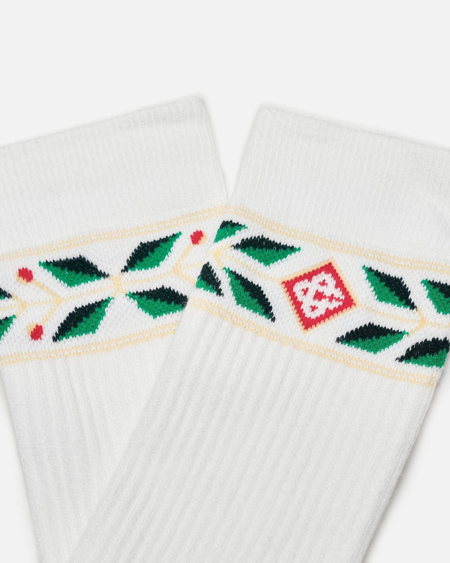 Casablanca Men's Socks Mid-Calf Ribbed Sport Sock in Laurel
