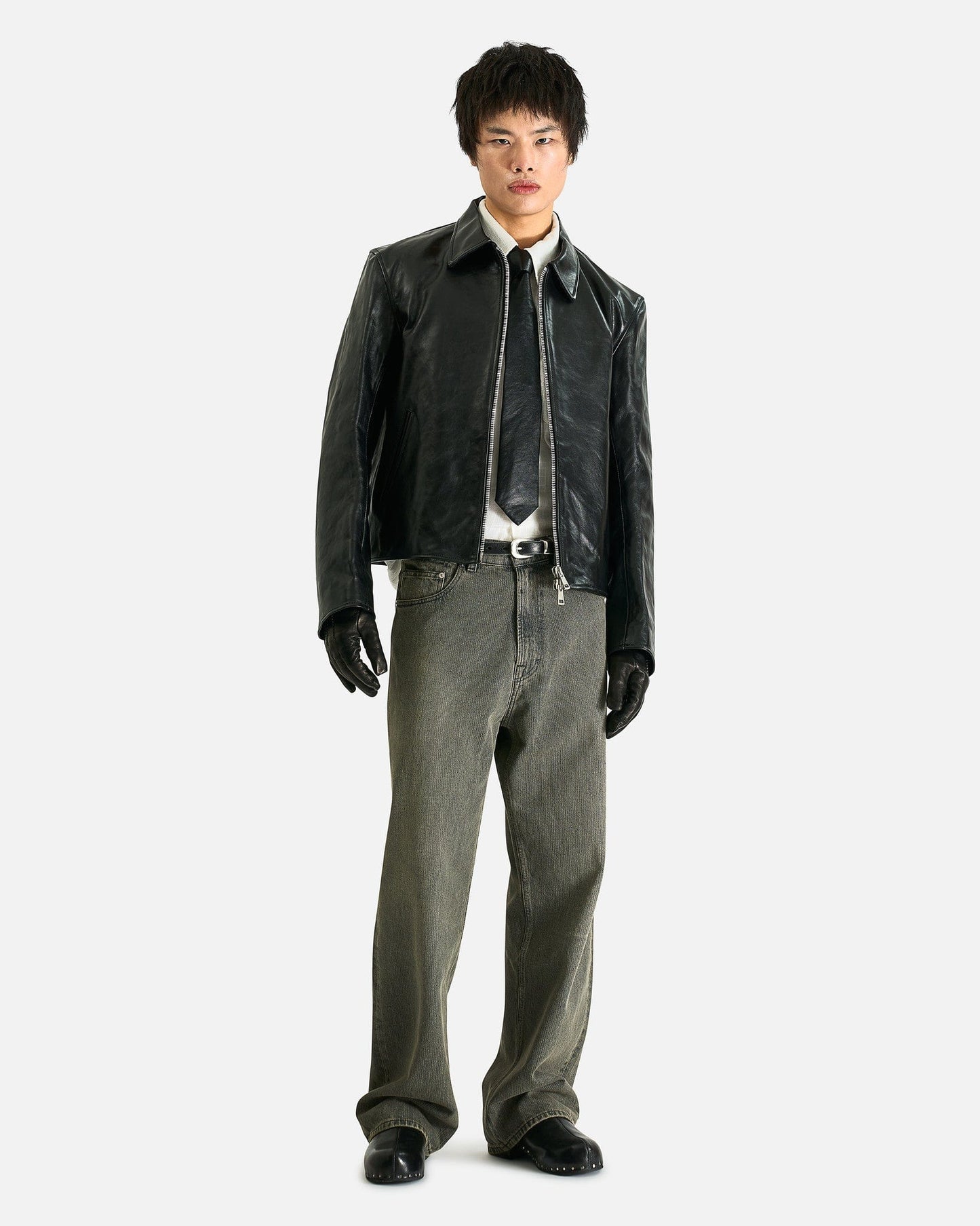 Our Legacy Men's Jackets Mini Jacket in Top Dyed Black Leather