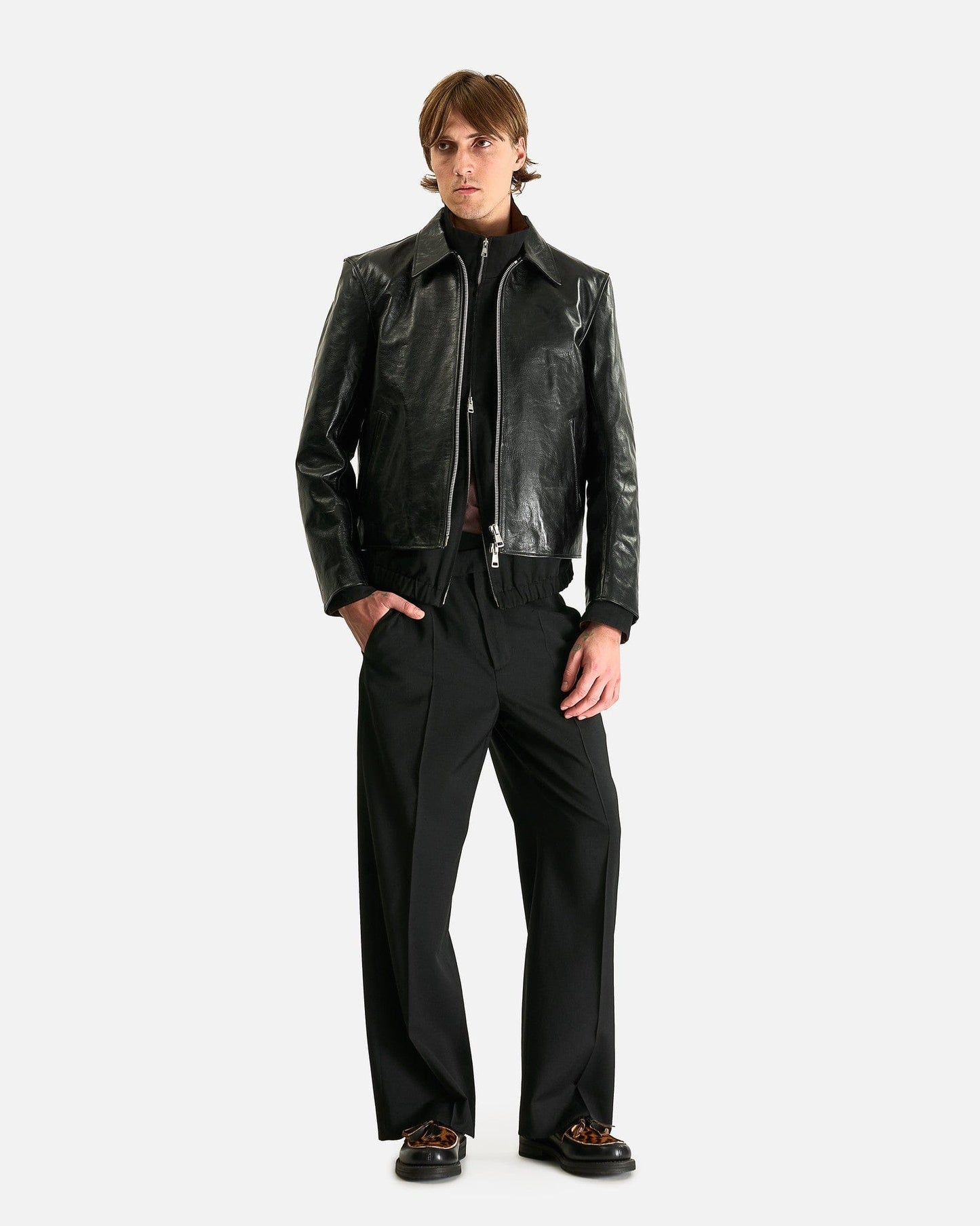 Our Legacy Men's Jackets Mini Jacket in Top Dyed Black Leather