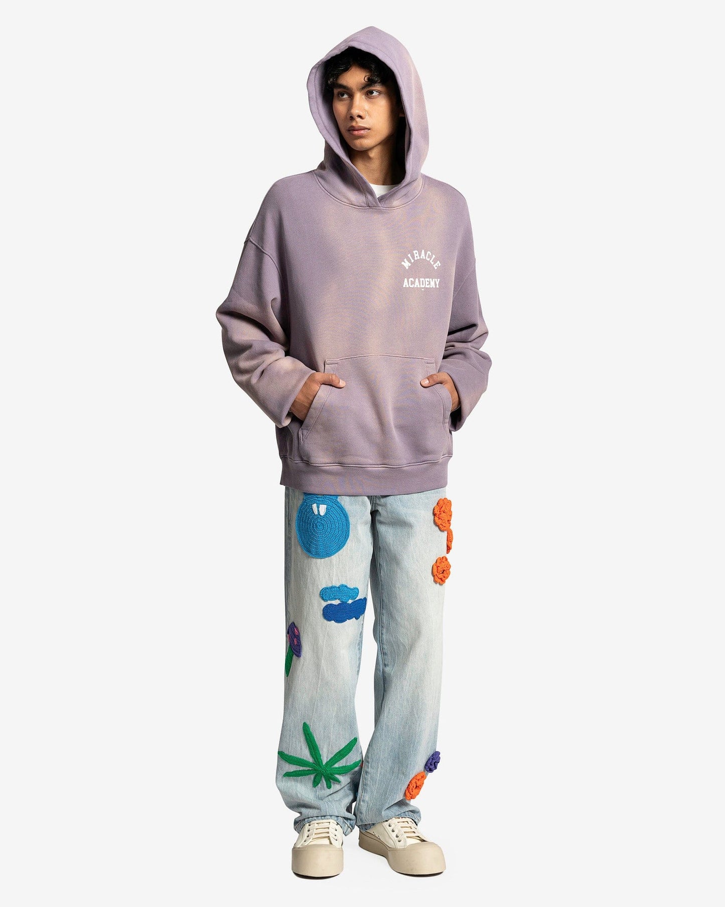 Nahmias Men's Sweatshirts Miracle Academy Hoodie in Fog Sunfade