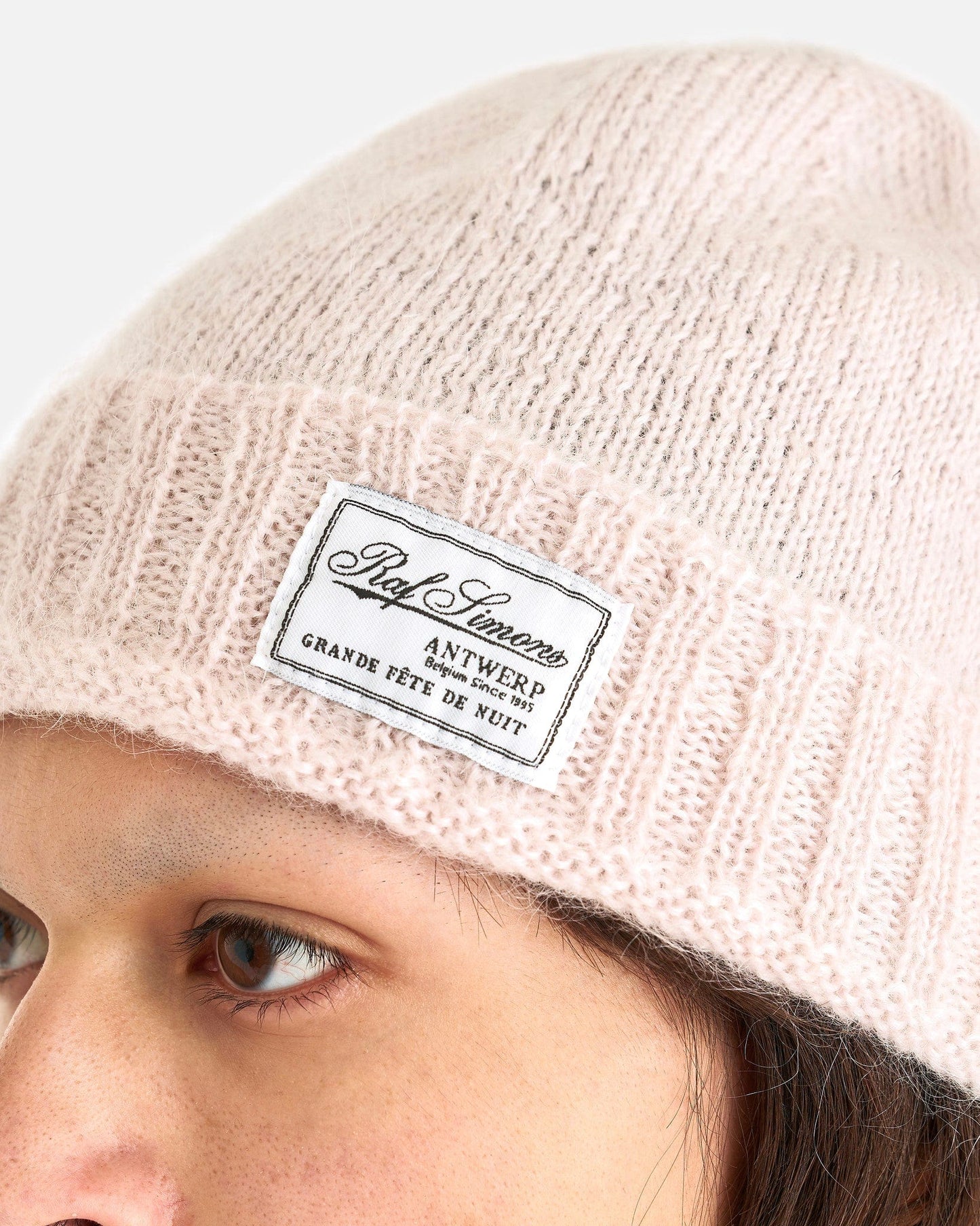 Raf Simons Men's Hats Mohair Beanie in Pink