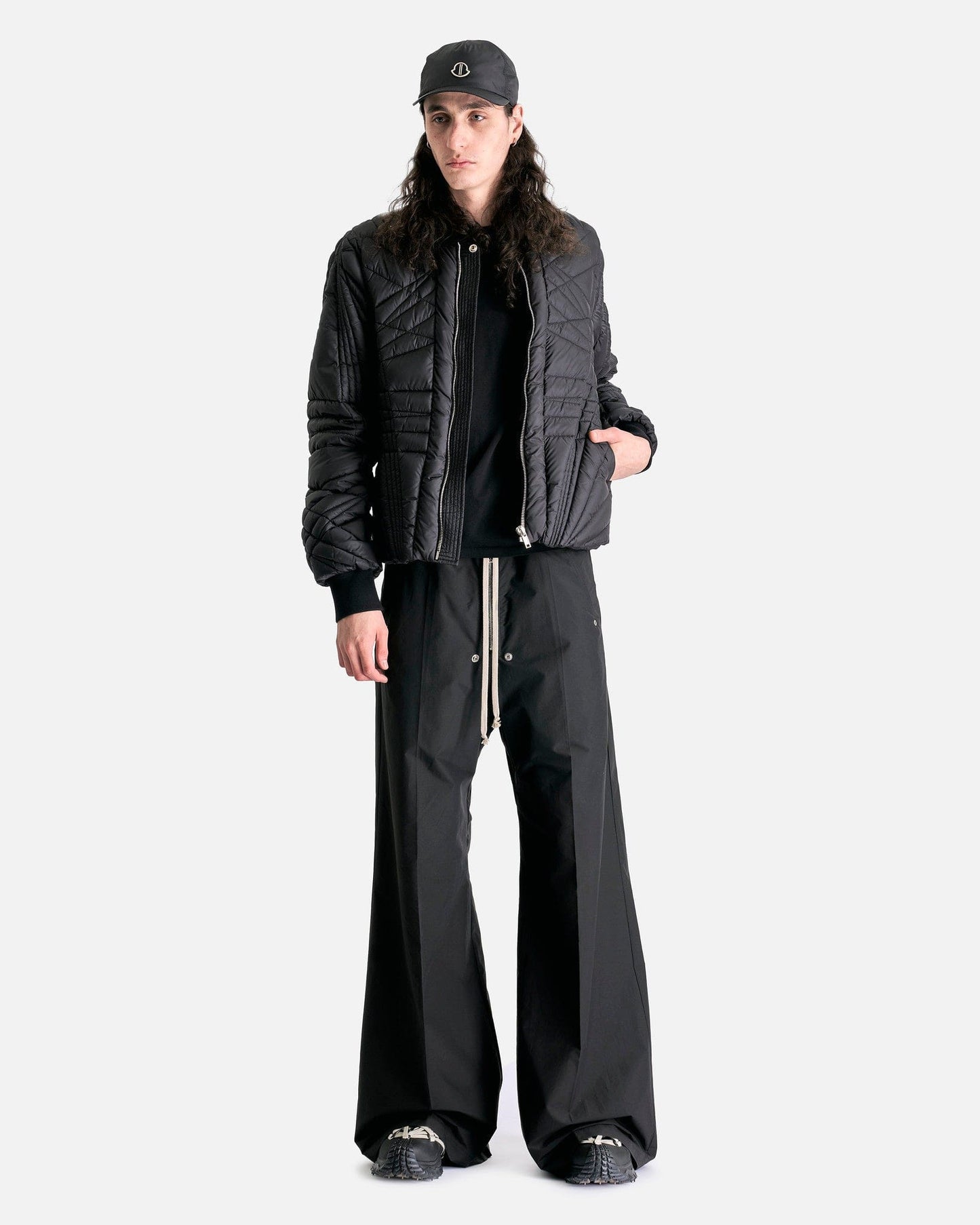 Rick Owens Men's Pants Moncler Belas Wide-Leg Trousers in Black