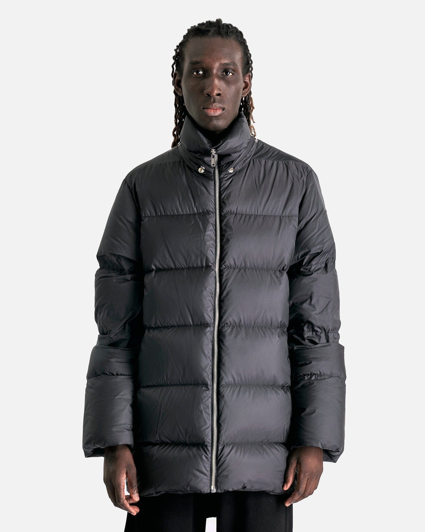 Rick Owens Men's Coat Moncler Hooded Cyclopic Coat in Black