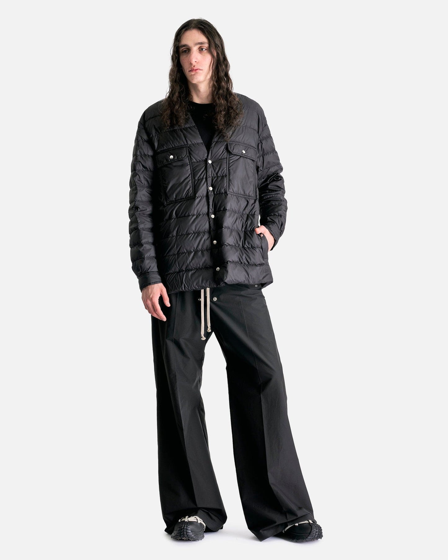 Rick Owens Men's Shirts Moncler Outershirt in Black