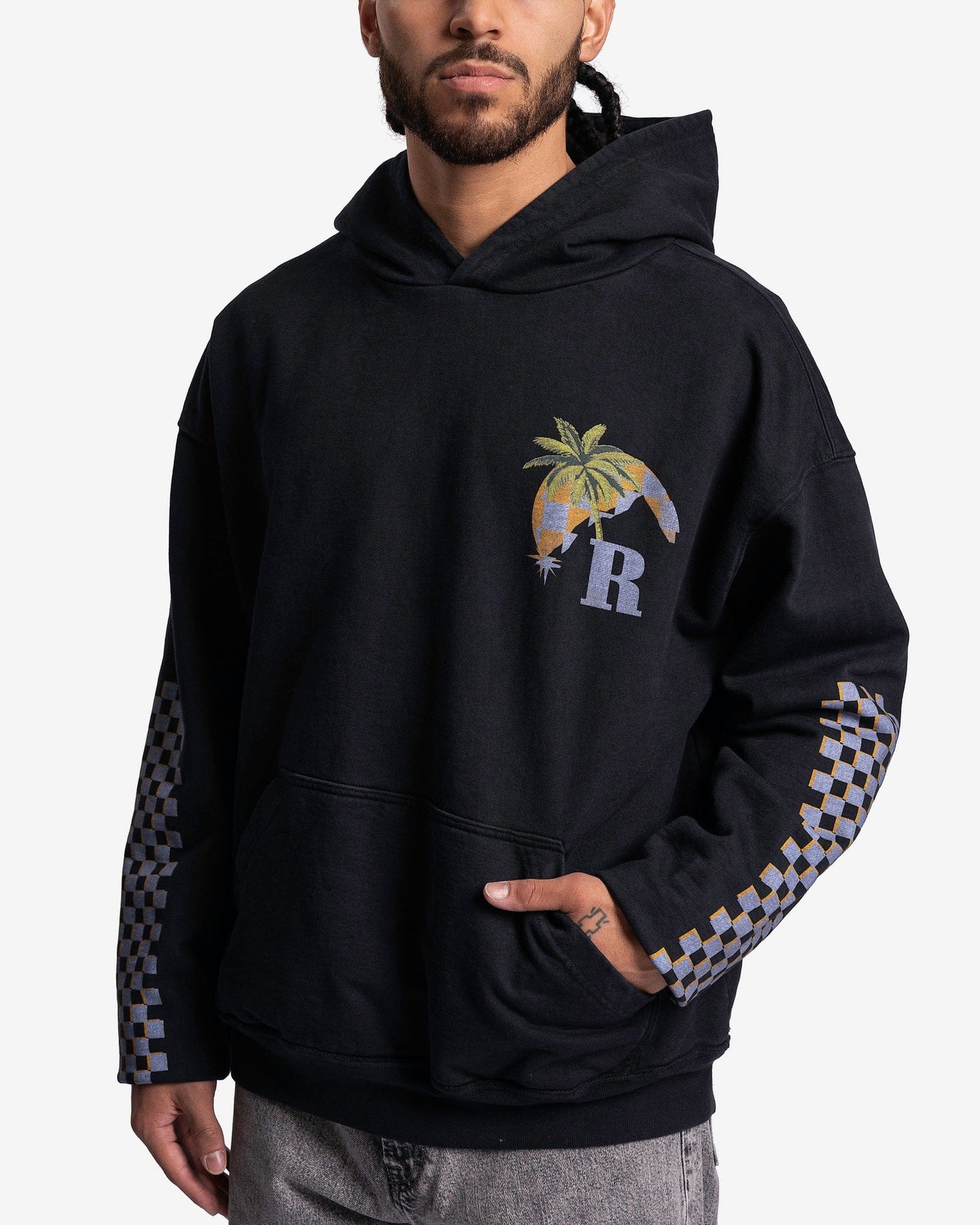 Rhude Men's Sweatshirts Moonlight Tropics Hoodie in Vintage Black