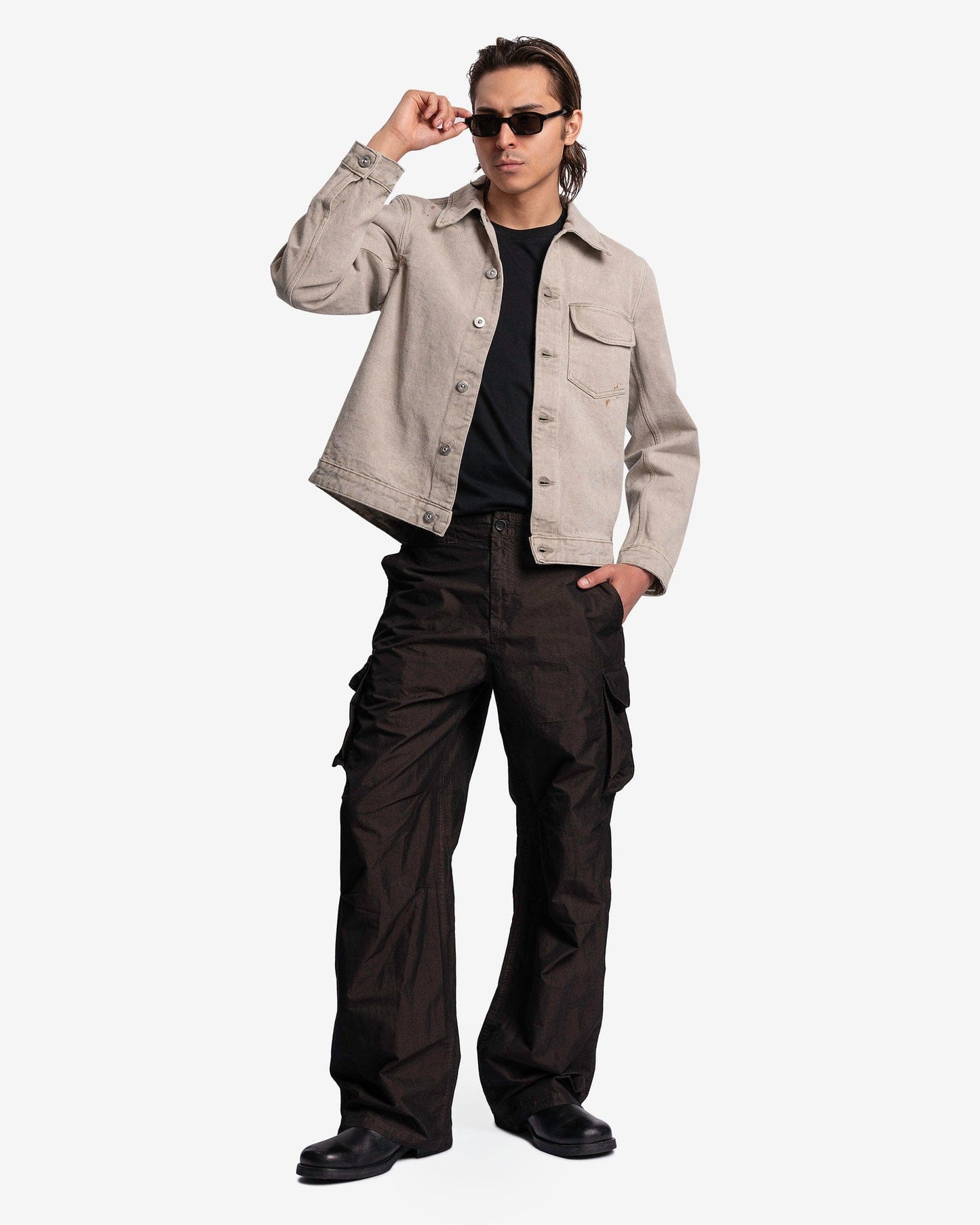 Our Legacy Men's Pants Mount Trouser in Black high Twist Solaro