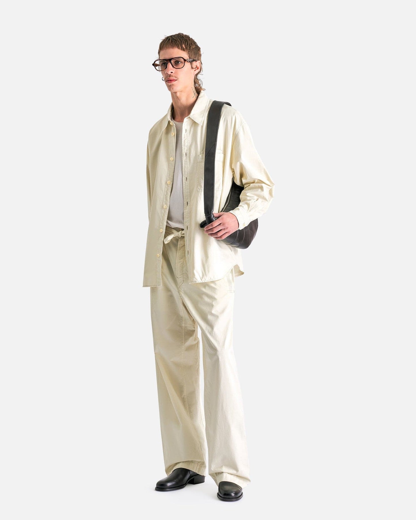 LEMAIRE Men's Pants Multitopstitch Taekwondo Pants in Creamy White