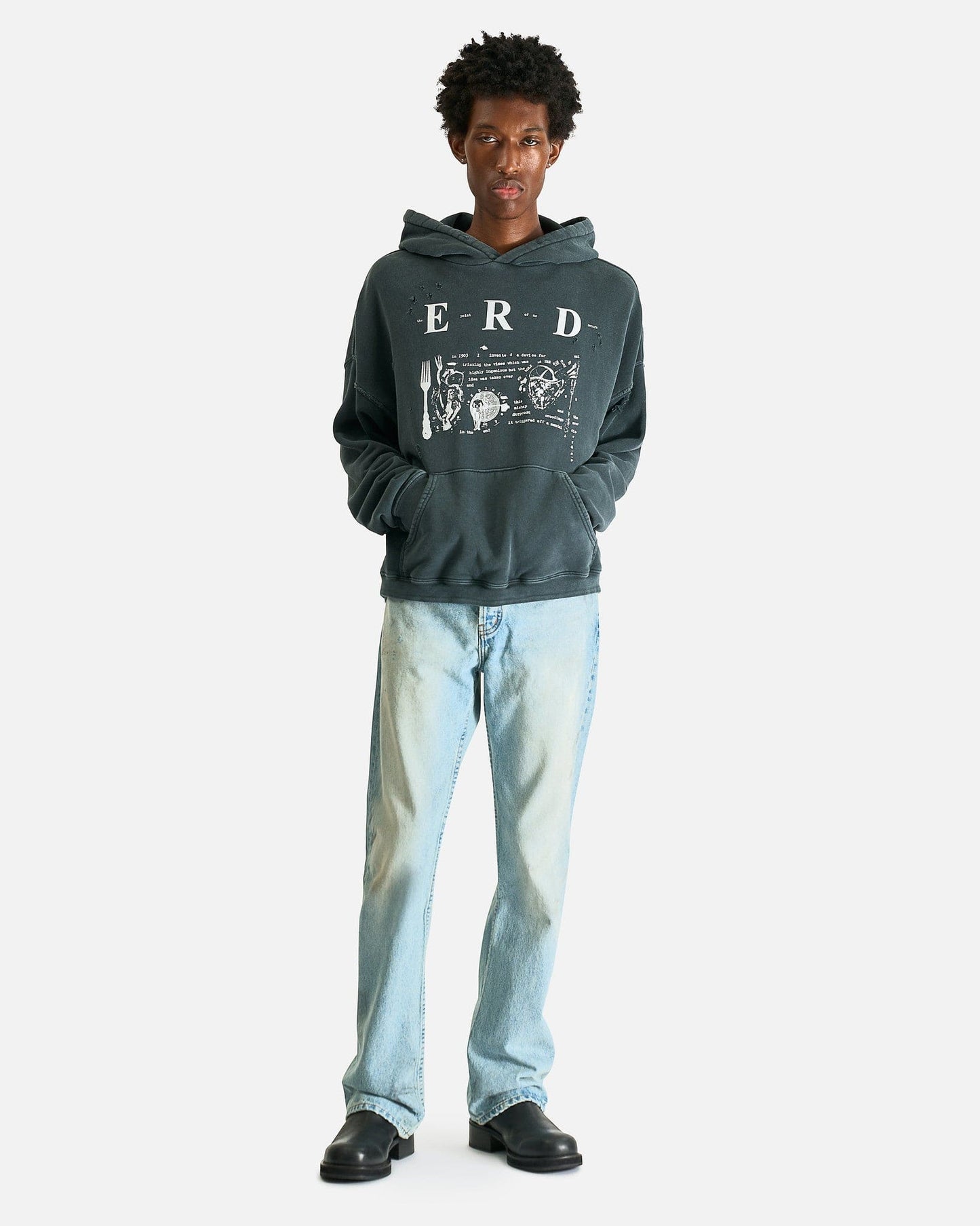 Enfants Riches Deprimes Men's Sweatshirts My Role in the War Hoodie in Charcoal