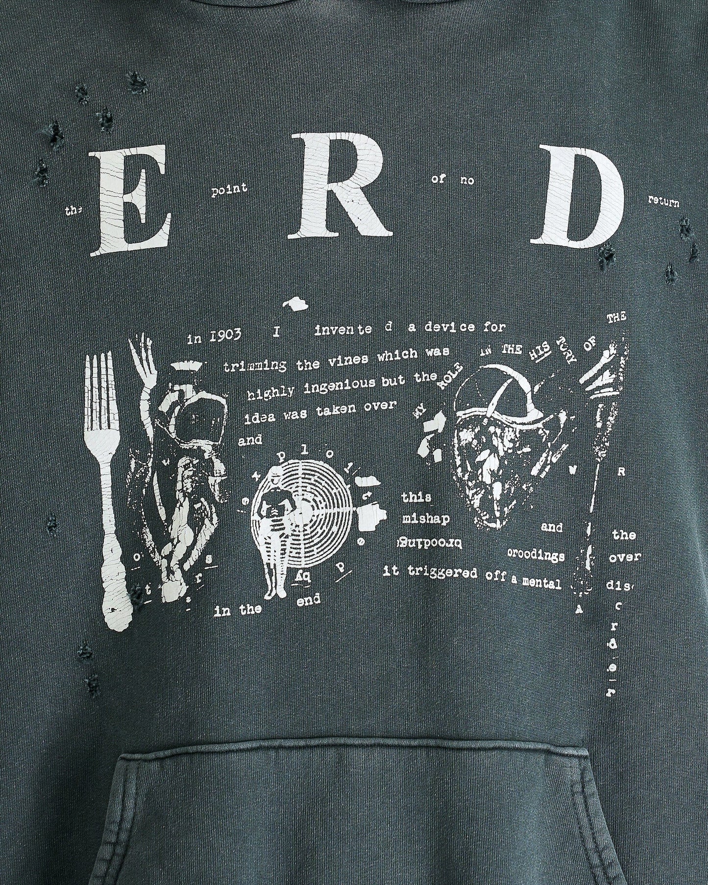 Enfants Riches Deprimes Men's Sweatshirts My Role in the War Hoodie in Charcoal