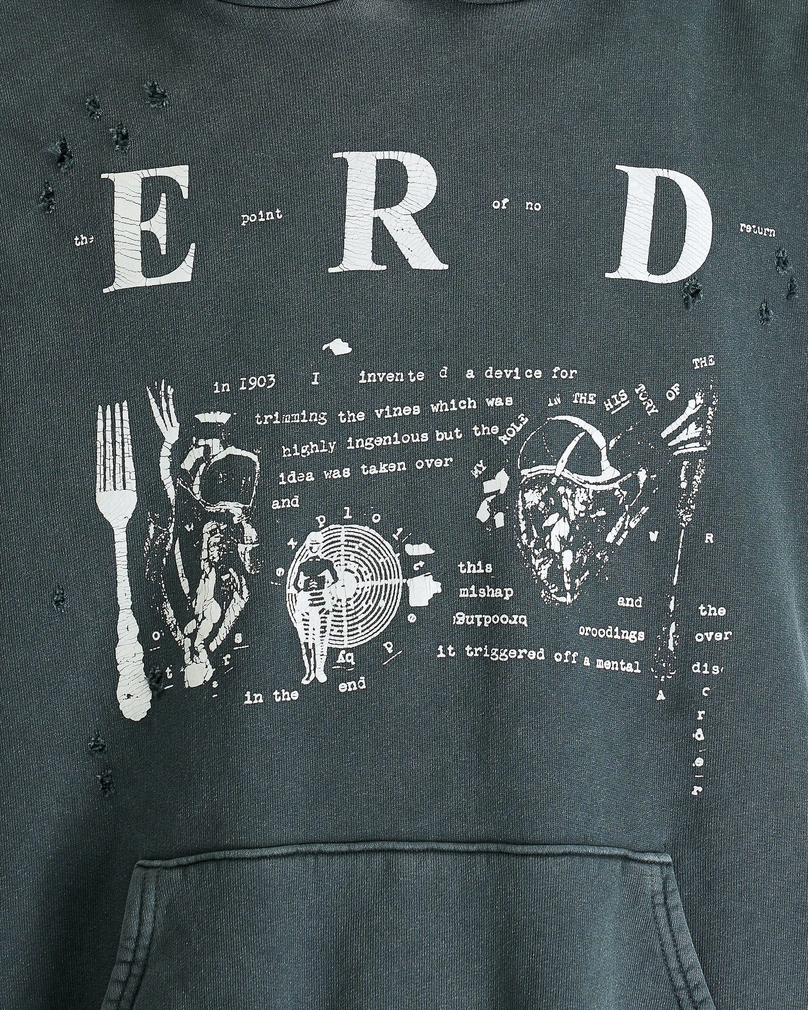 Enfants Riches Deprimes Men's Sweatshirts My Role in the War Hoodie in Charcoal