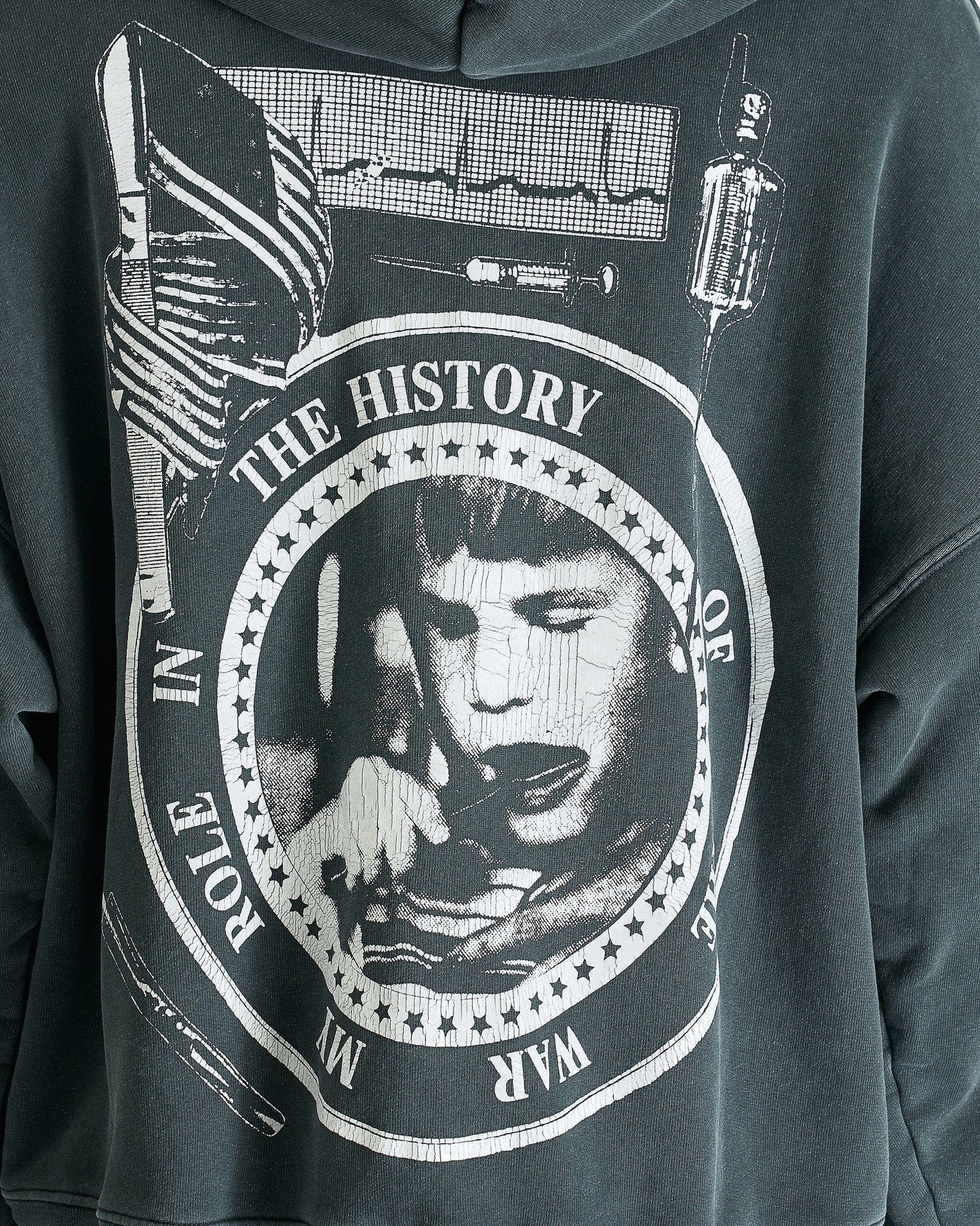 Enfants Riches Deprimes Men's Sweatshirts My Role in the War Hoodie in Charcoal