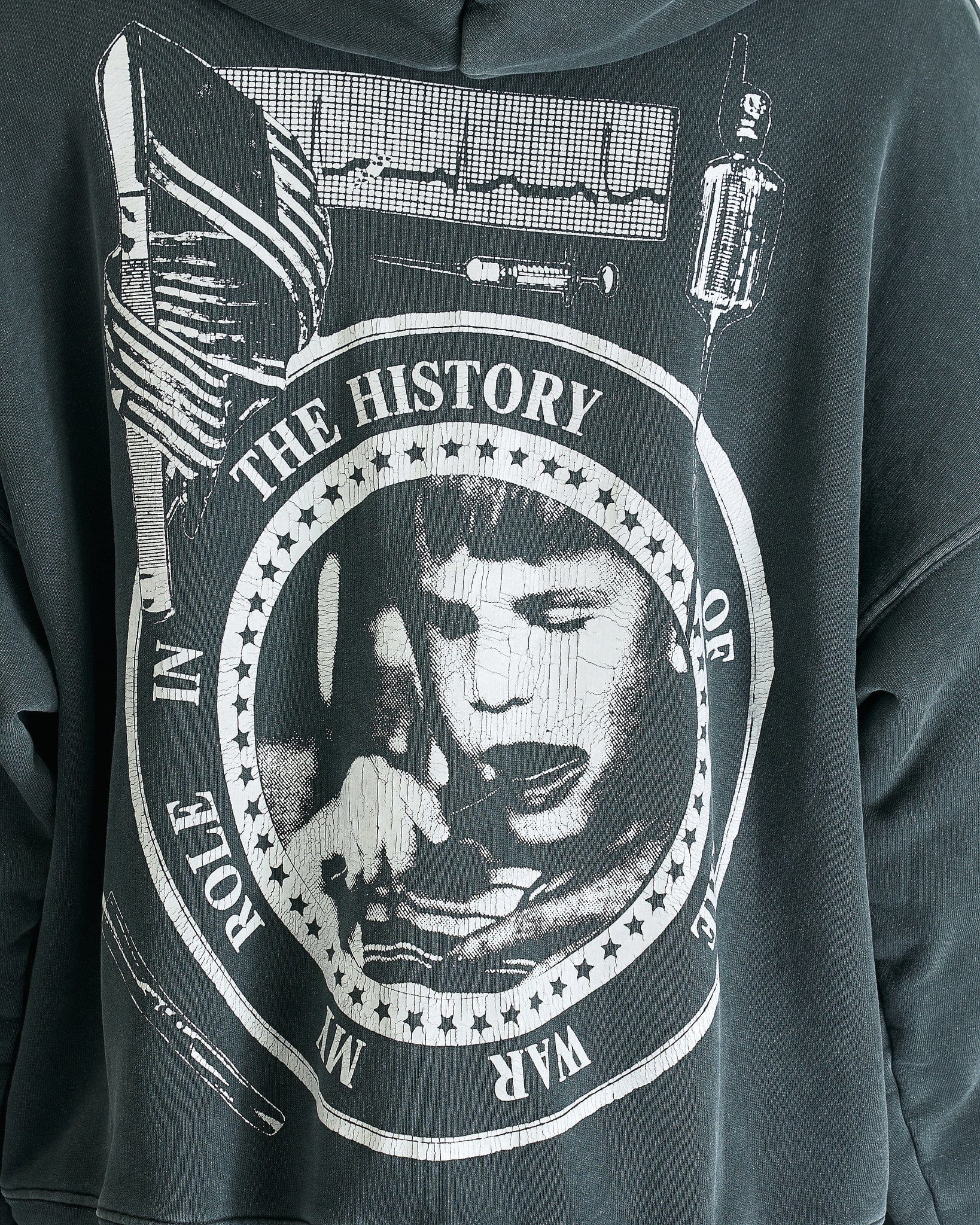 Enfants Riches Deprimes Men's Sweatshirts My Role in the War Hoodie in Charcoal